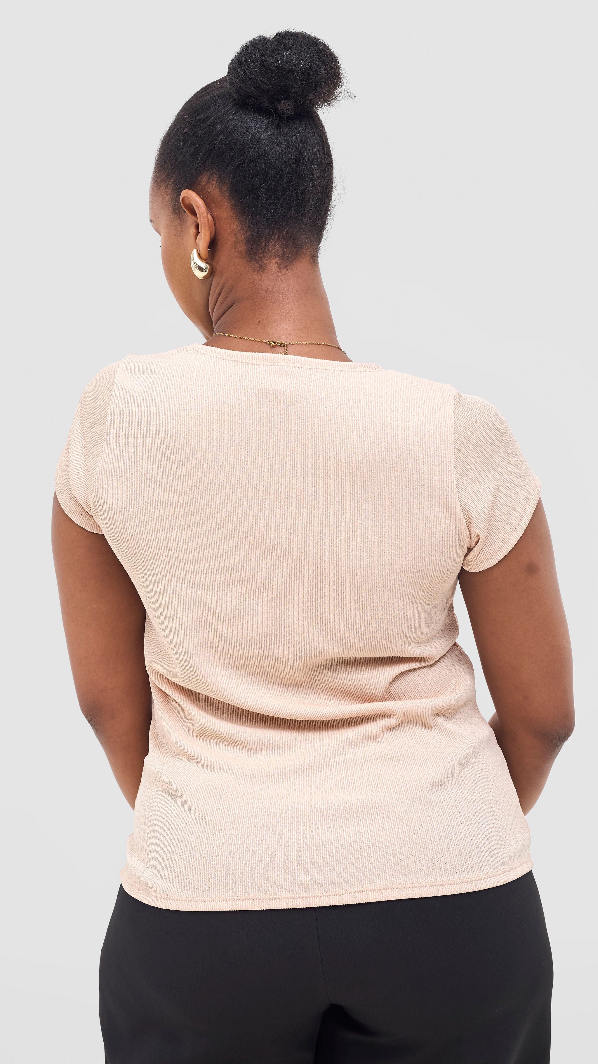 Vivo Chela Basic Cap Sleeve Top - Peach