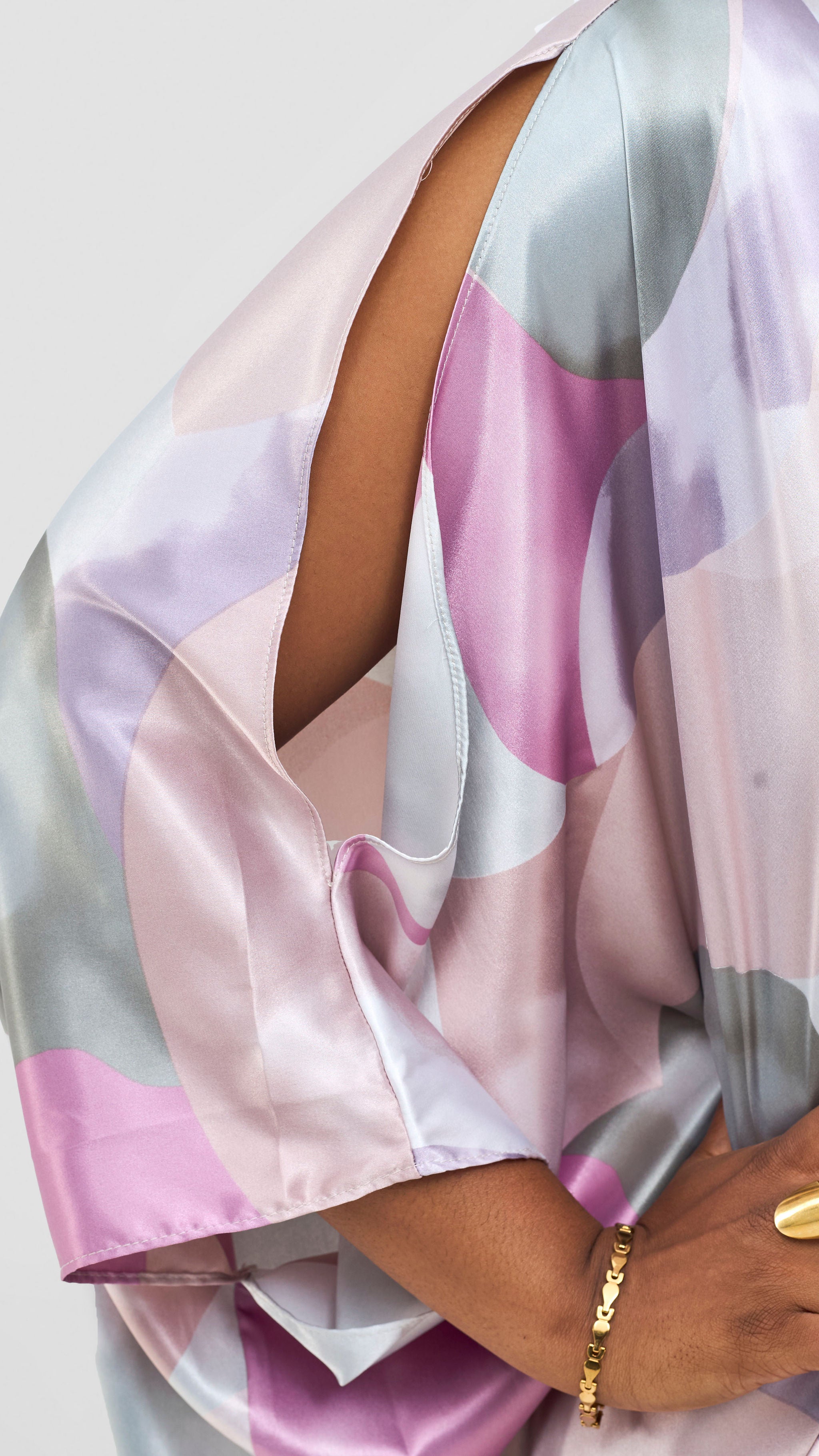 Vivo Lani Maxi Dress - Purple / Light Pink  Squiggle  Print