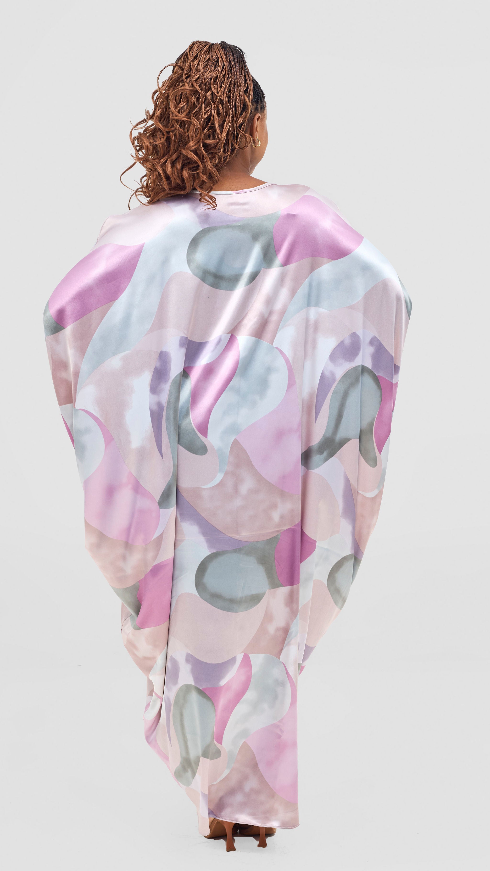 Vivo Lani Maxi Dress - Purple / Light Pink  Squiggle  Print
