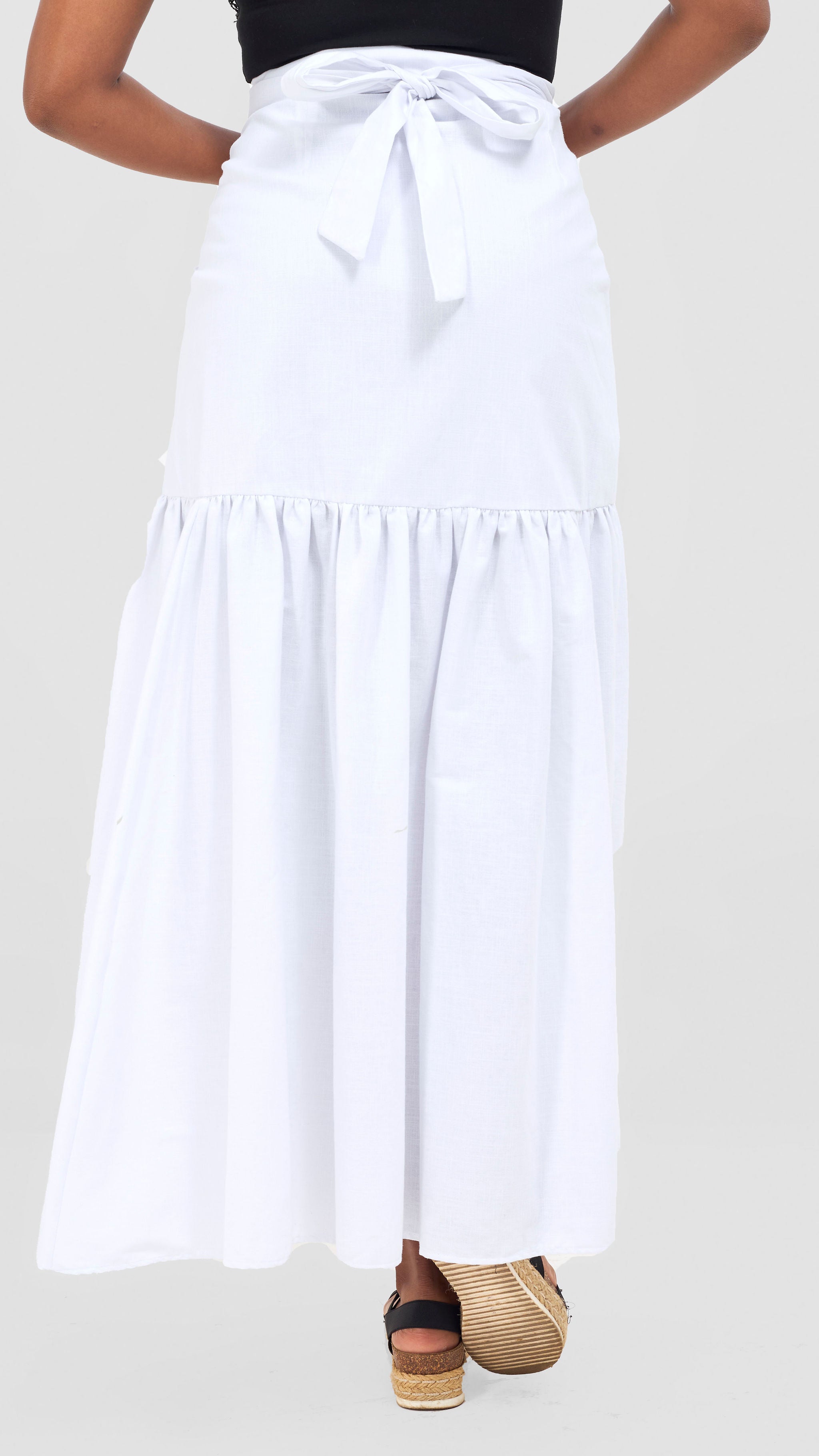 Safari Naledi Gathered Panel Maxi Skirt - White