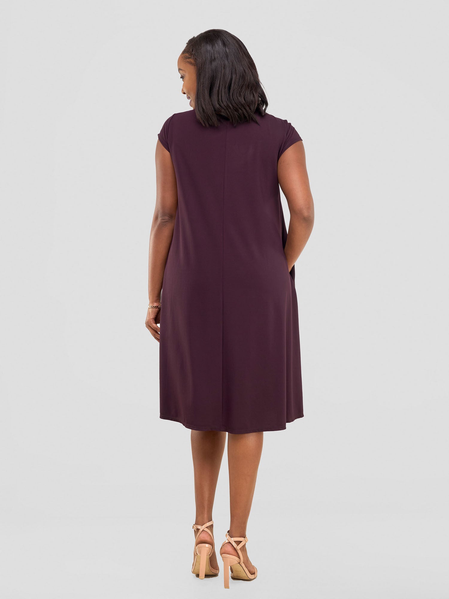 Vivo Sierra Tent Knee Length Dress - Burgundy