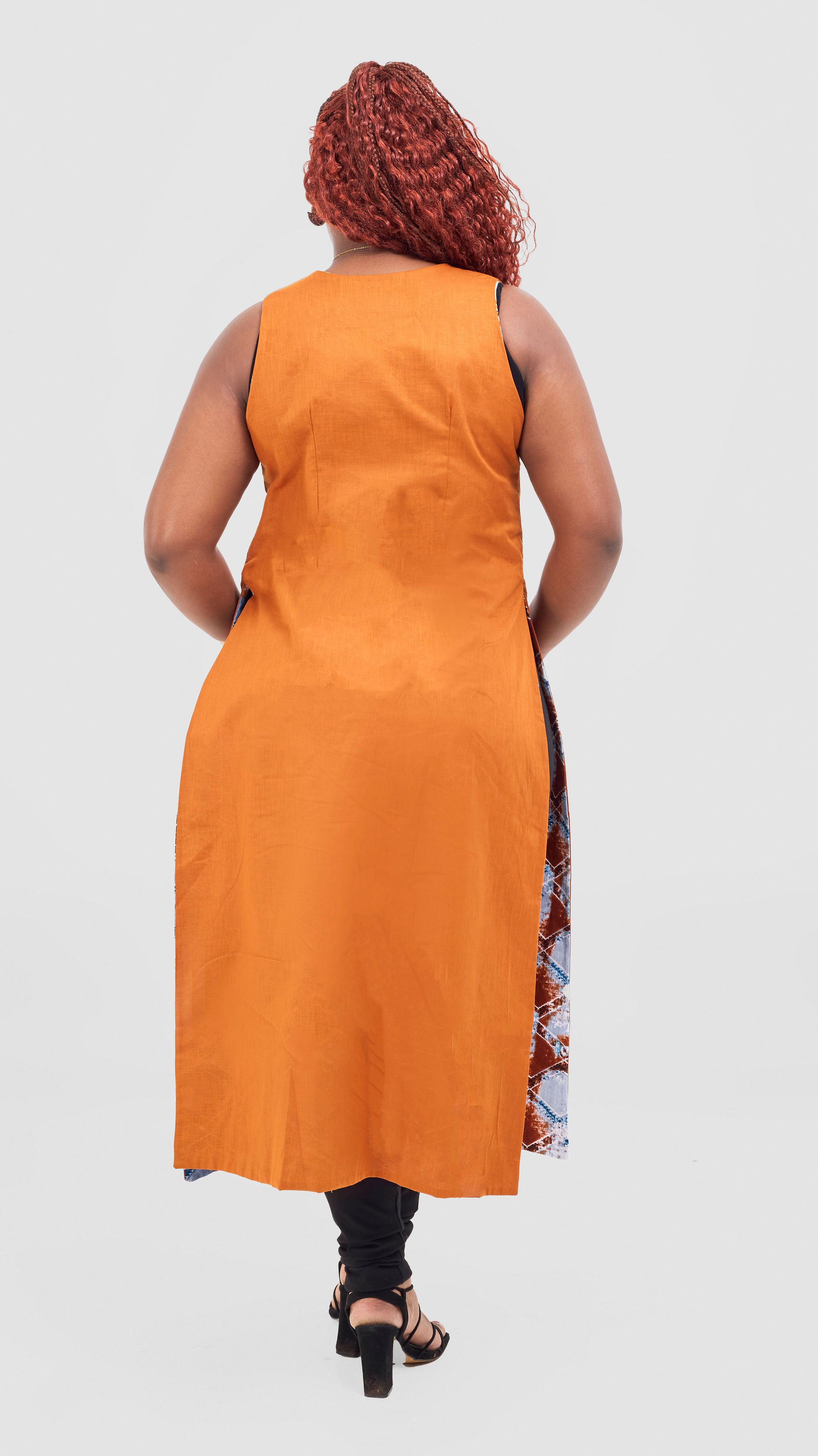 Safari Tiwa Reversible Tie Kimono - Rust + Ama Print