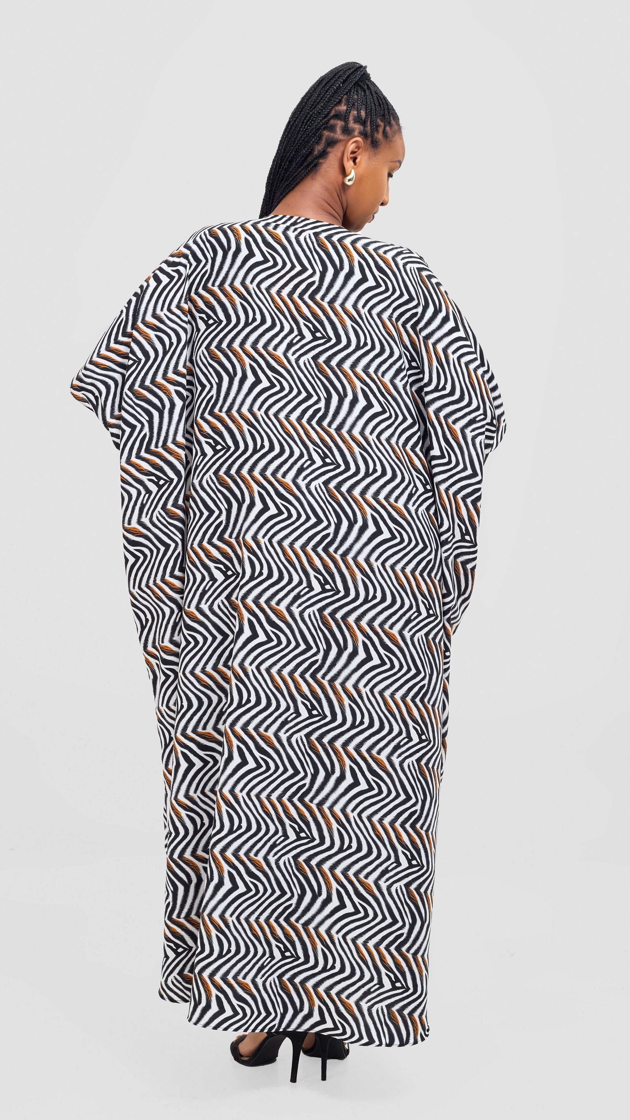 Vivo Maisha Wide Kimono - Cream / Black Print