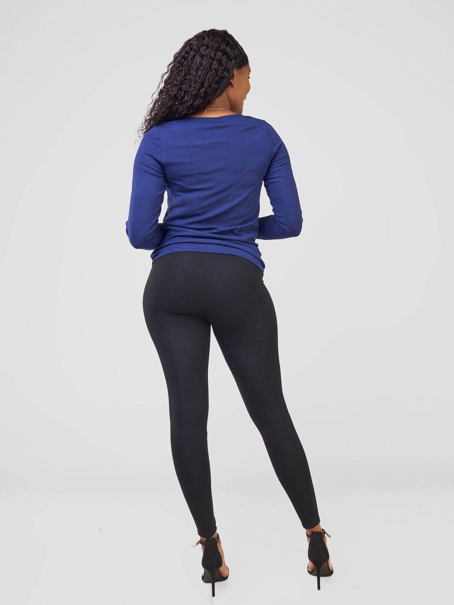 Vivo Basic Val Long Sleeve Top - Navy Blue