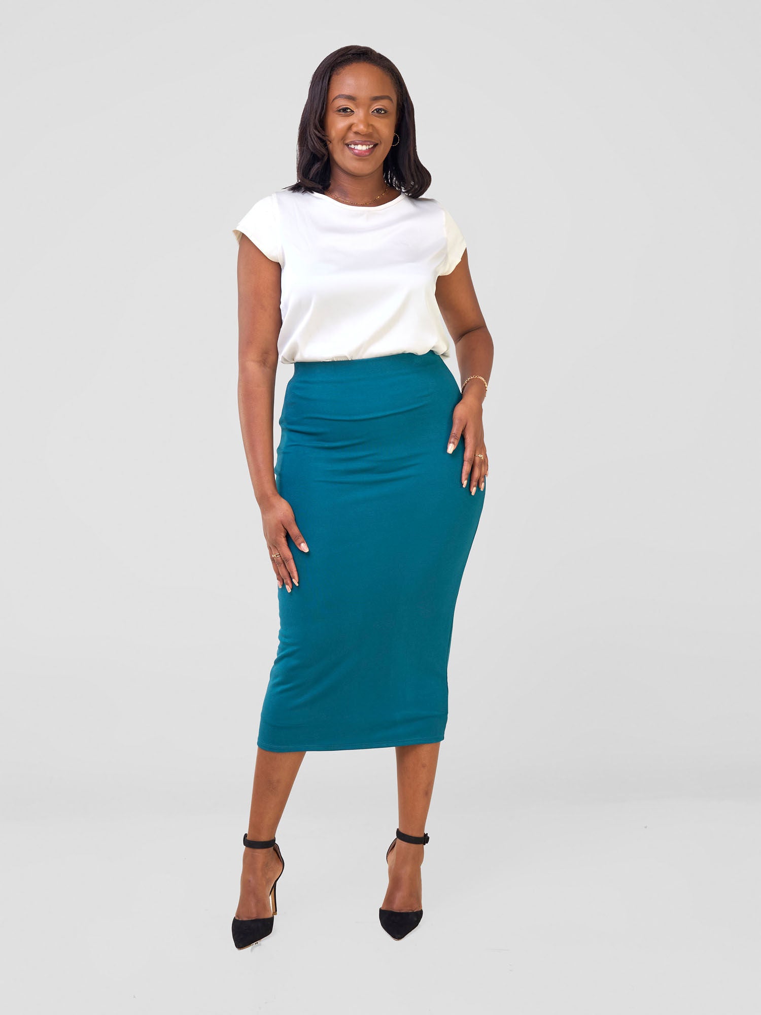 Vivo Basic Lined Capri Skirt - Teal Green