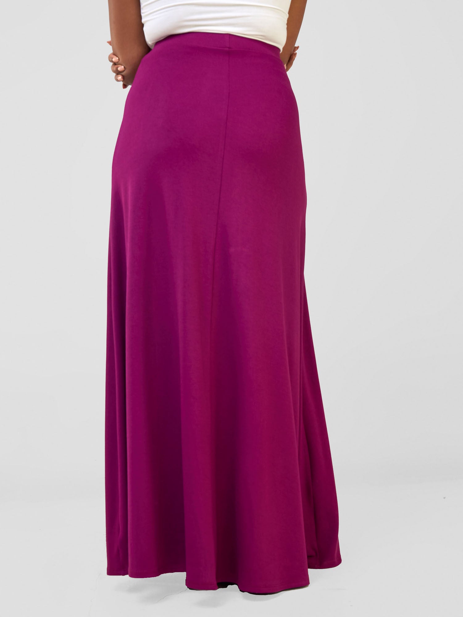 Vivo Basic A-line Maxi Skirt - Burgundy