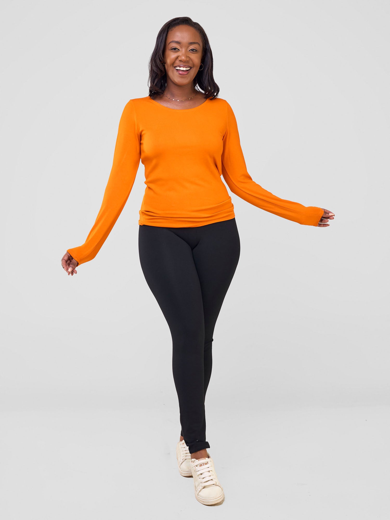 Vivo Basic Val Long Sleeve Top - Orange