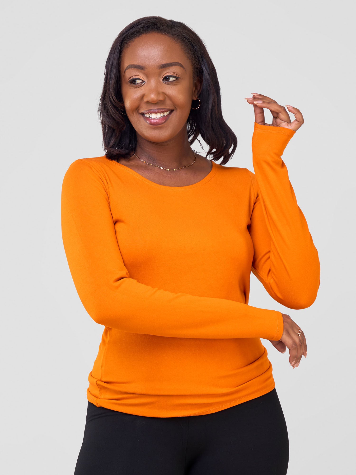 Vivo Basic Val Long Sleeve Top - Orange