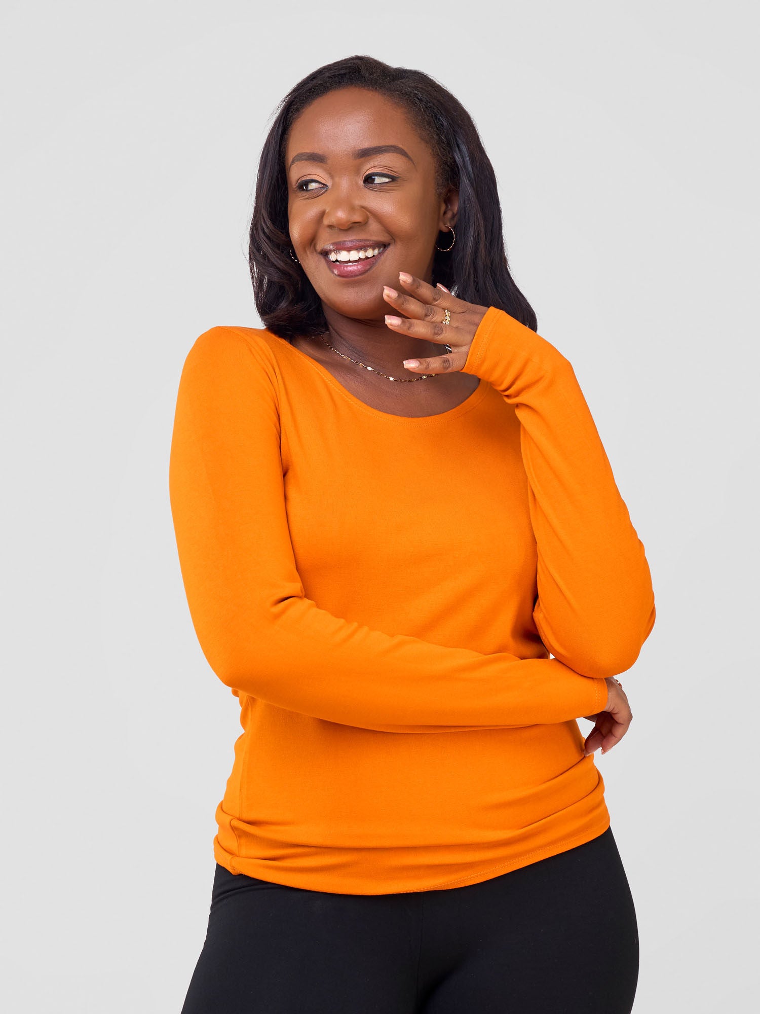 Vivo Basic Val Long Sleeve Top - Orange