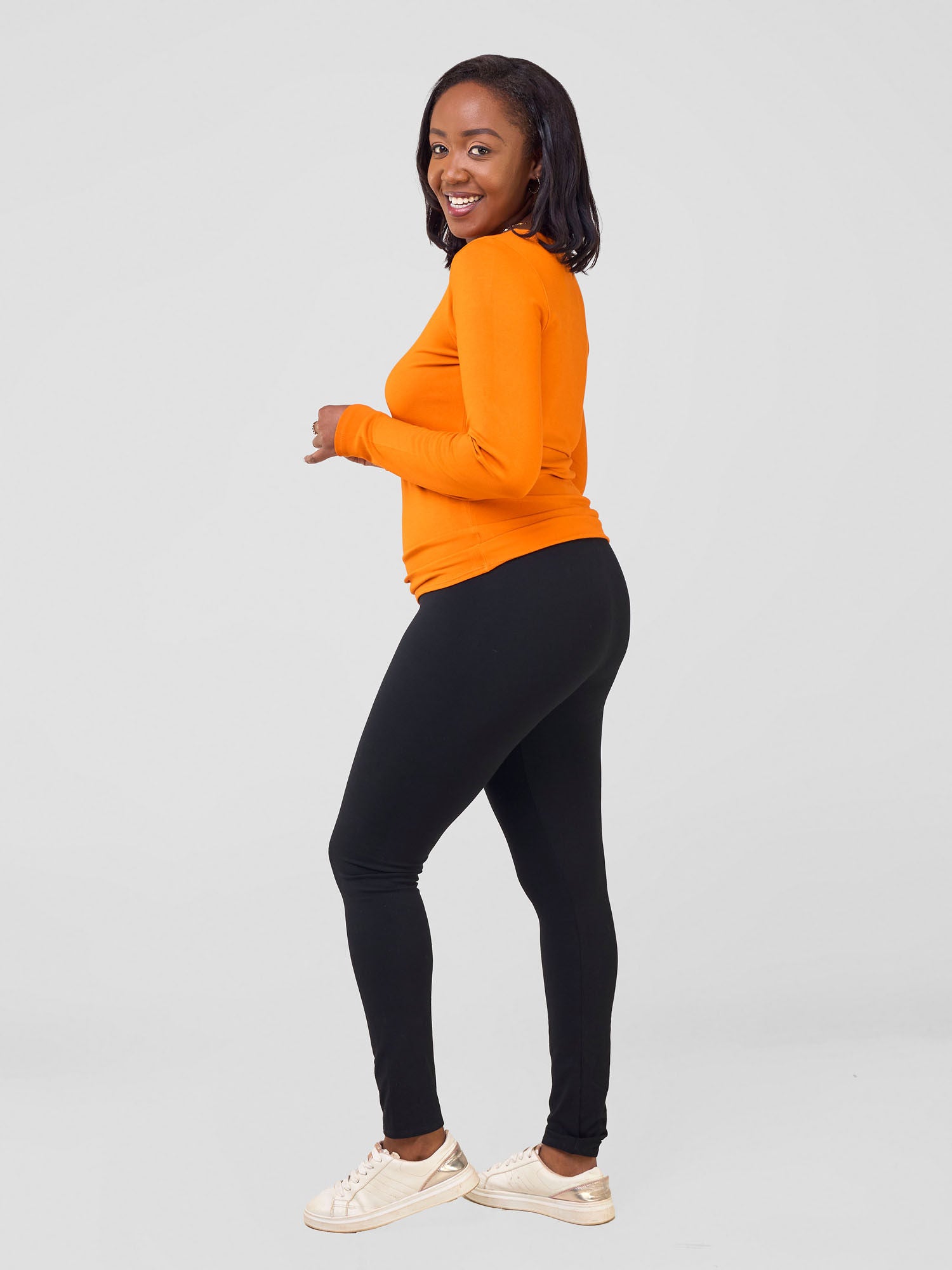 Vivo Basic Val Long Sleeve Top - Orange