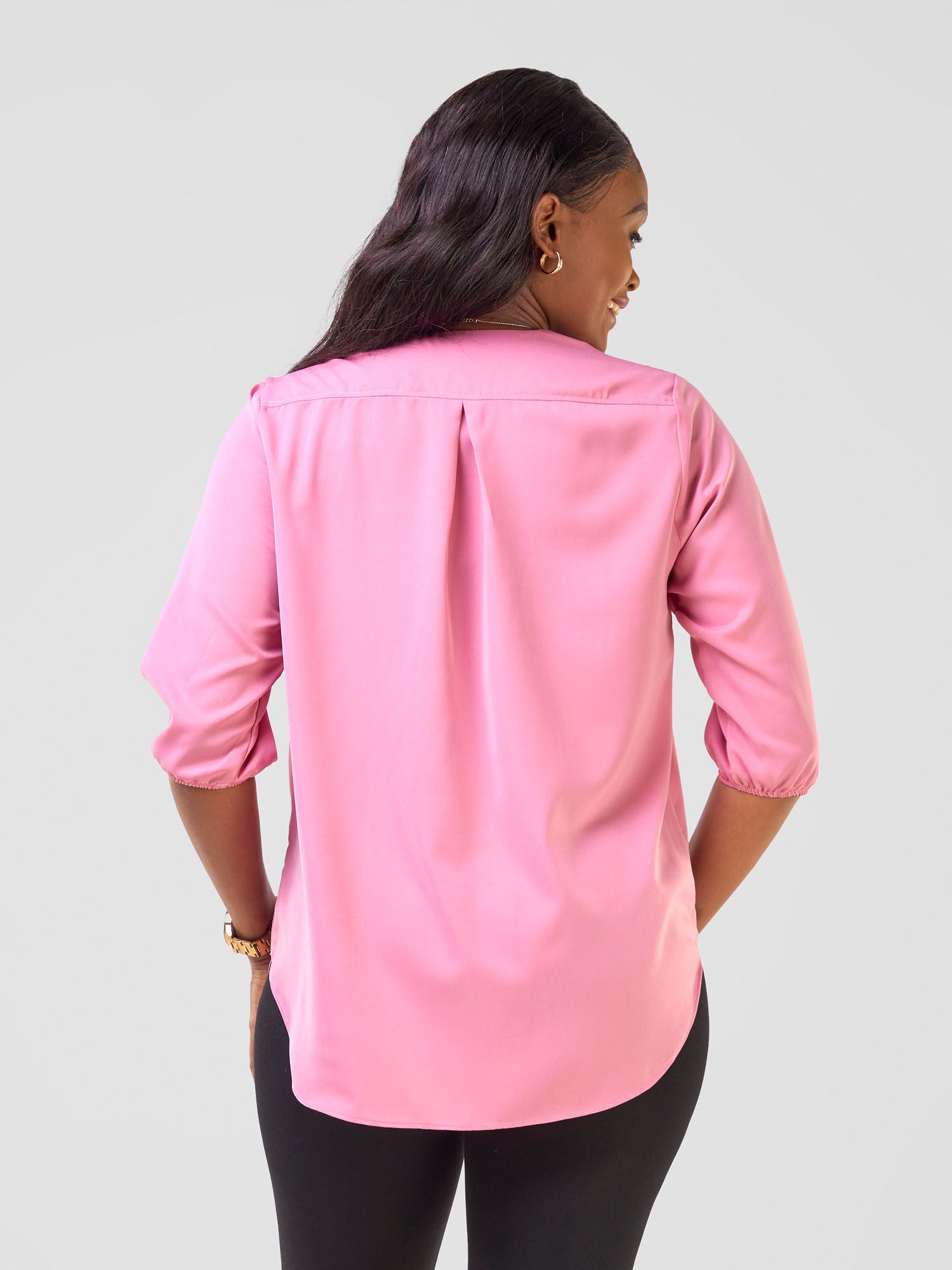 Vivo Dua 3/4 Sleeved V Neck Shirt - Pink
