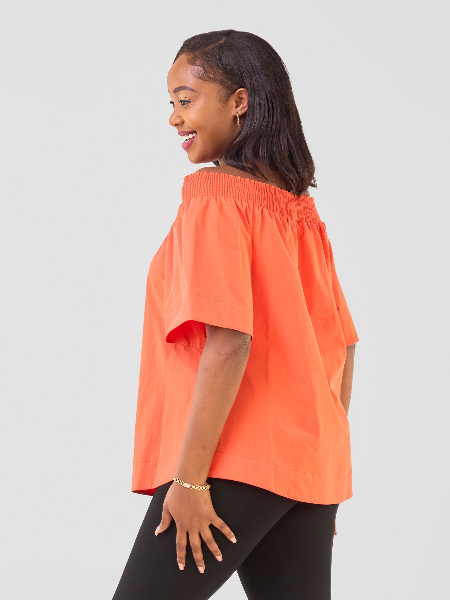 Safari Zene Off Shoulder Top - Dark Orange