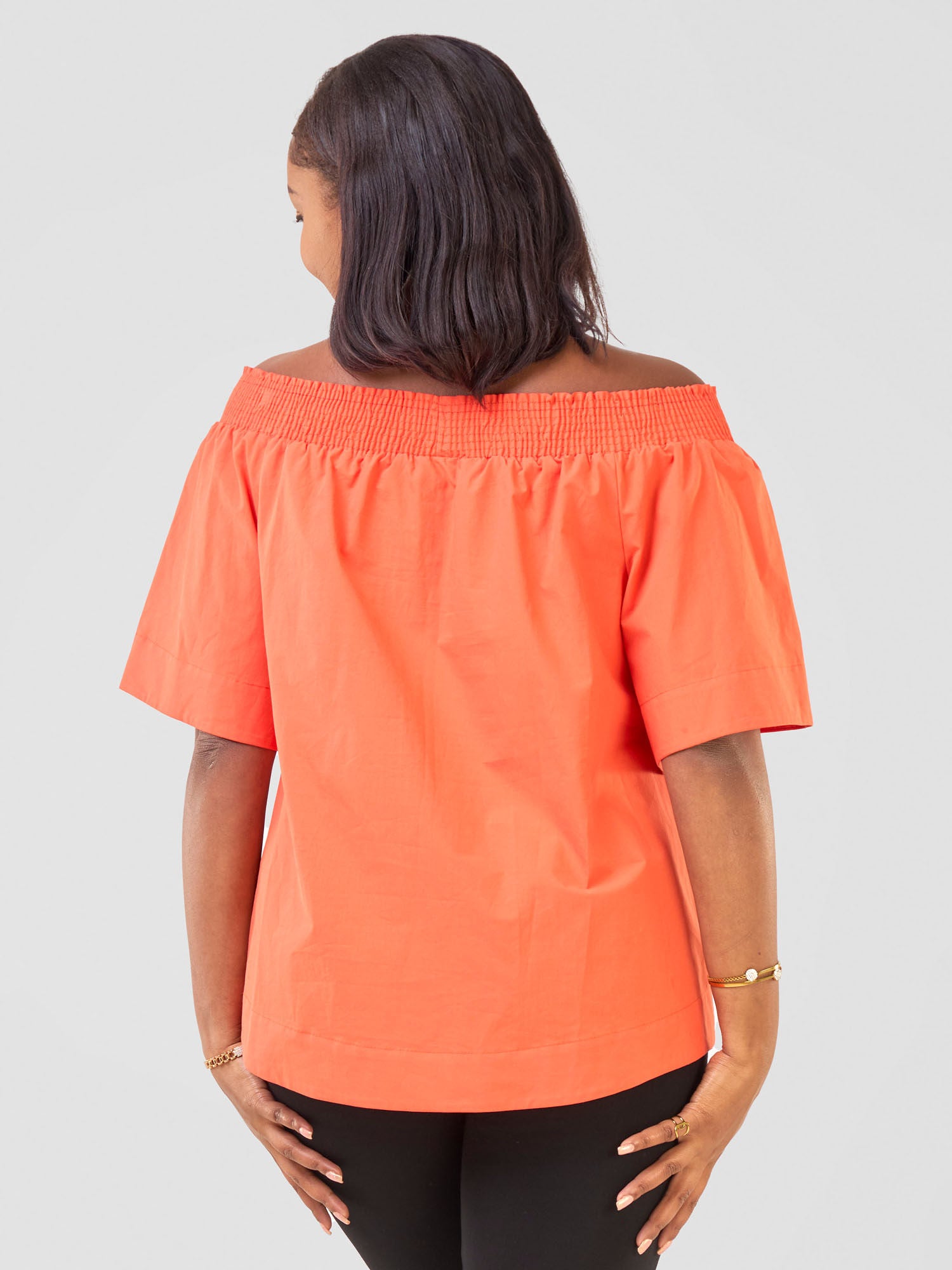 Safari Zene Off Shoulder Top - Dark Orange