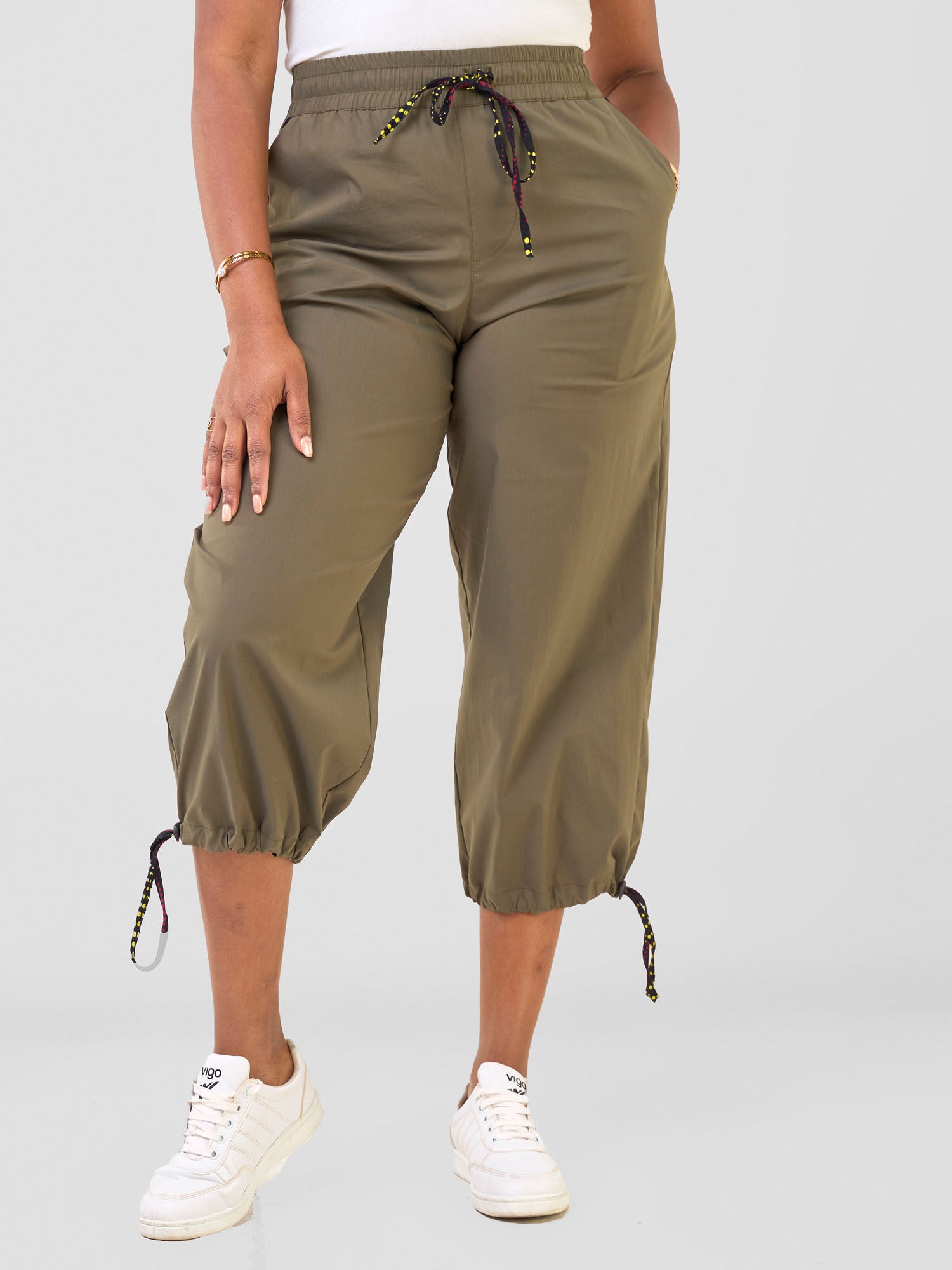 Safari Njano Joggers - Hunters Green / Shama Print