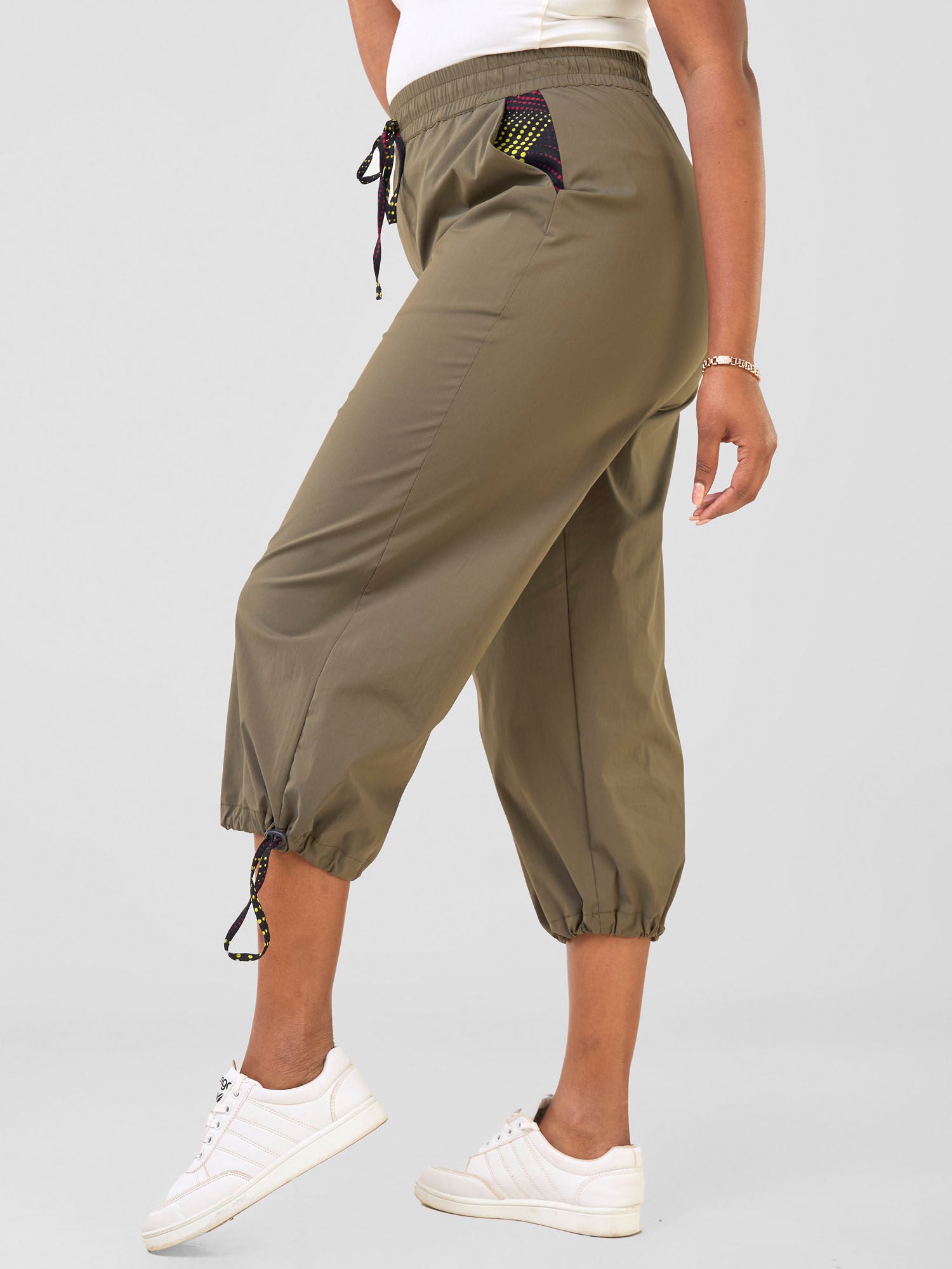 Safari Njano Joggers - Hunters Green / Shama Print