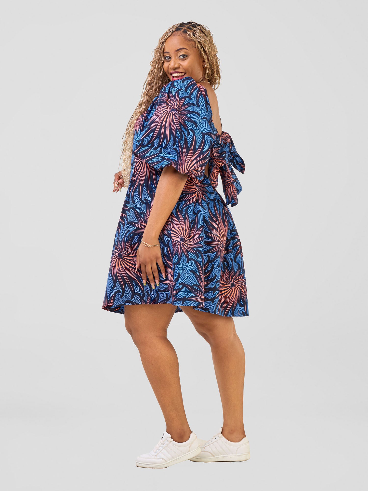 Safari Njano Front Tie Dress - Tana Print