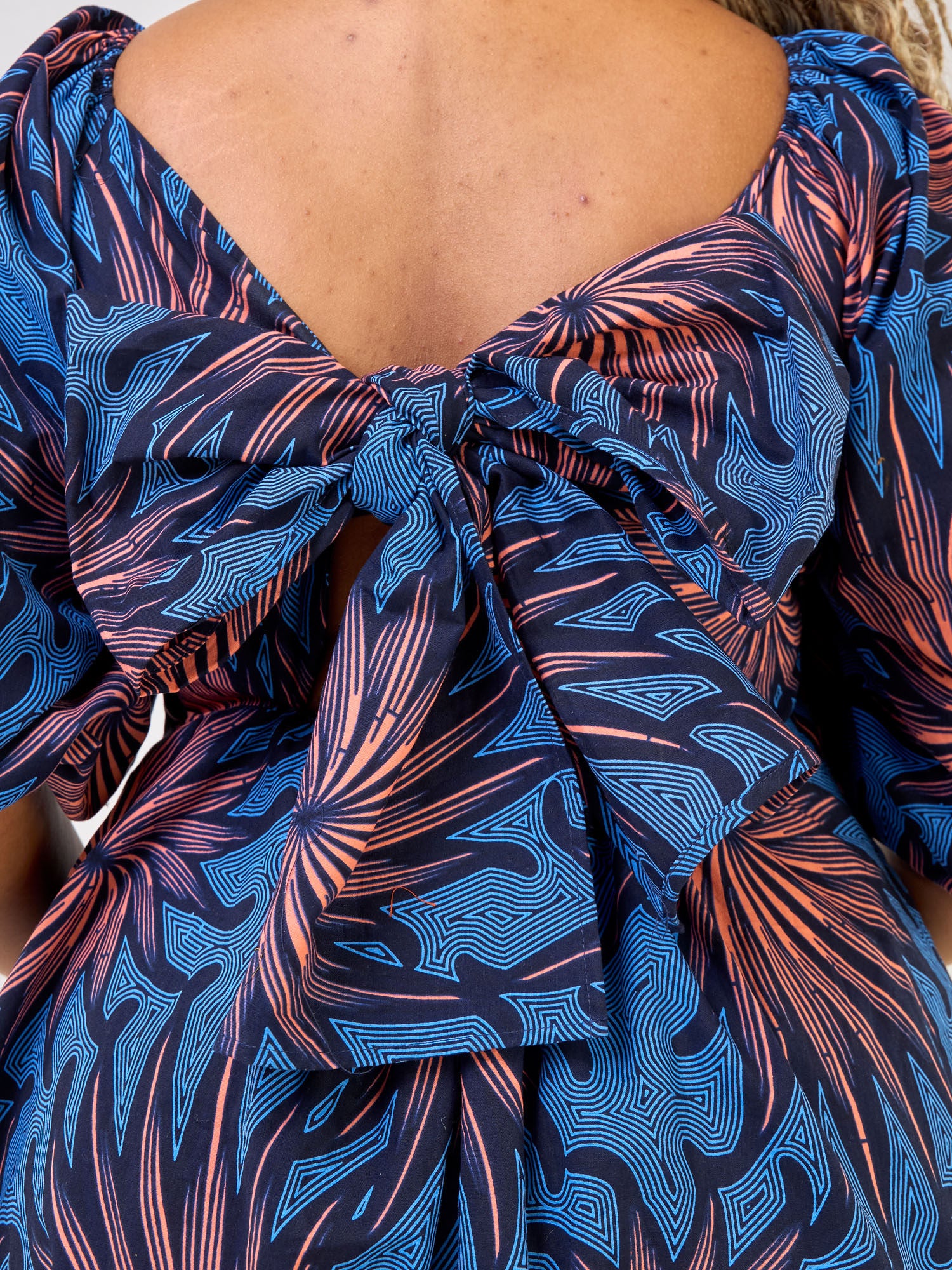 Safari Njano Front Tie Dress - Tana Print