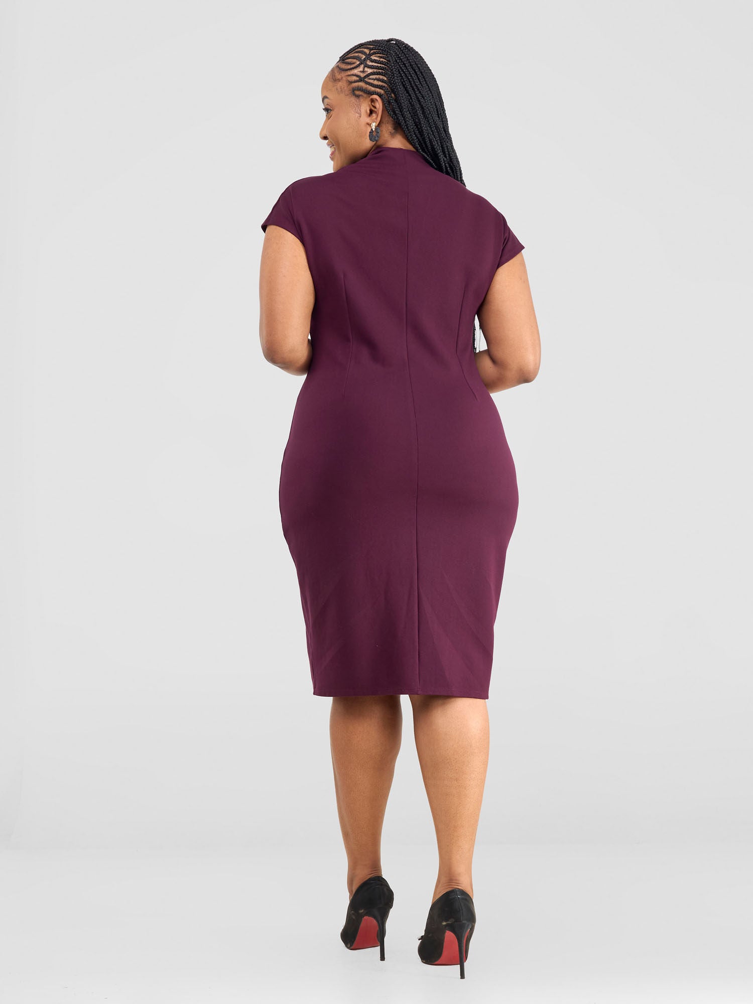 Vivo Tatari Dropped Shoulder Sheath Dress - Burgundy