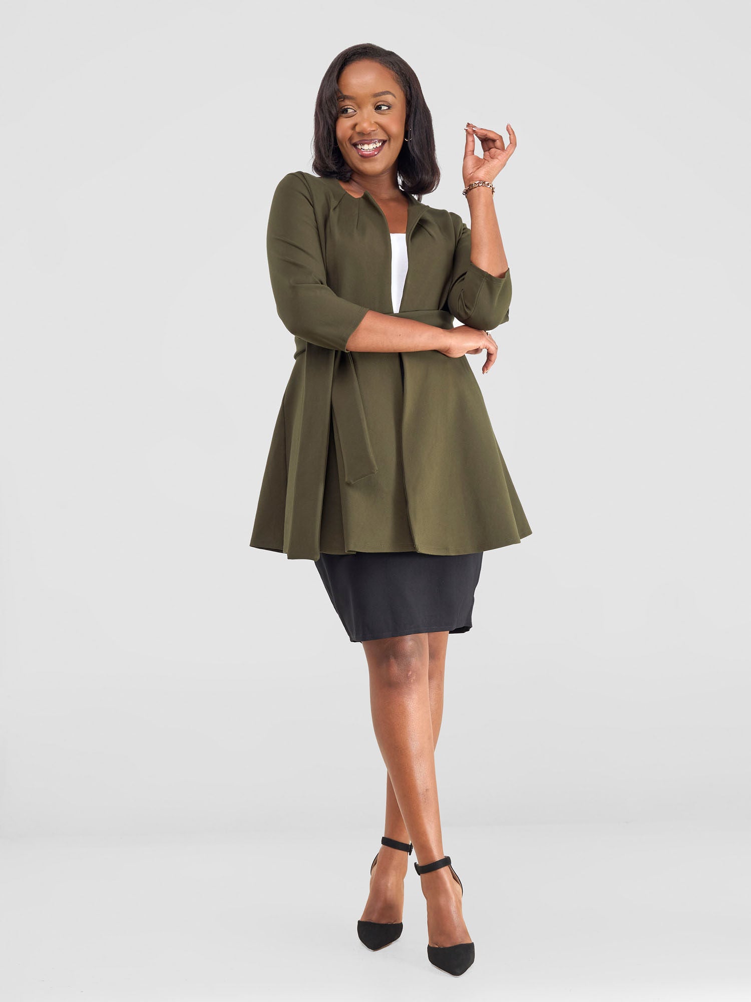 Vivo Tatari Knee Length Coat - Hunters Green