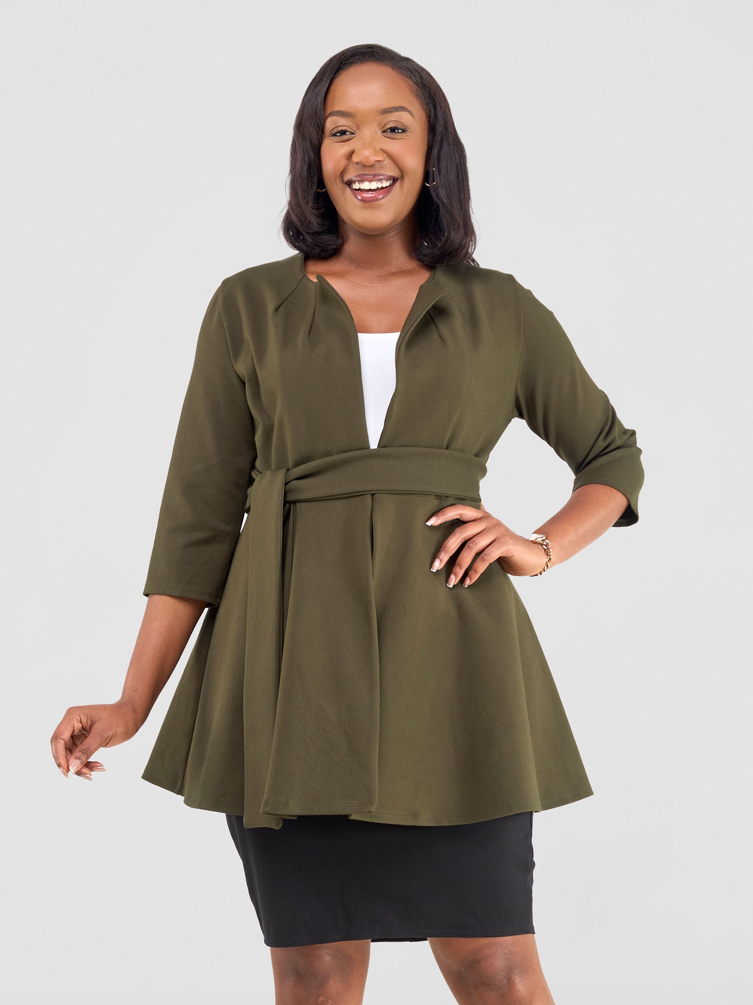 Vivo Tatari Knee Length Coat - Hunters Green