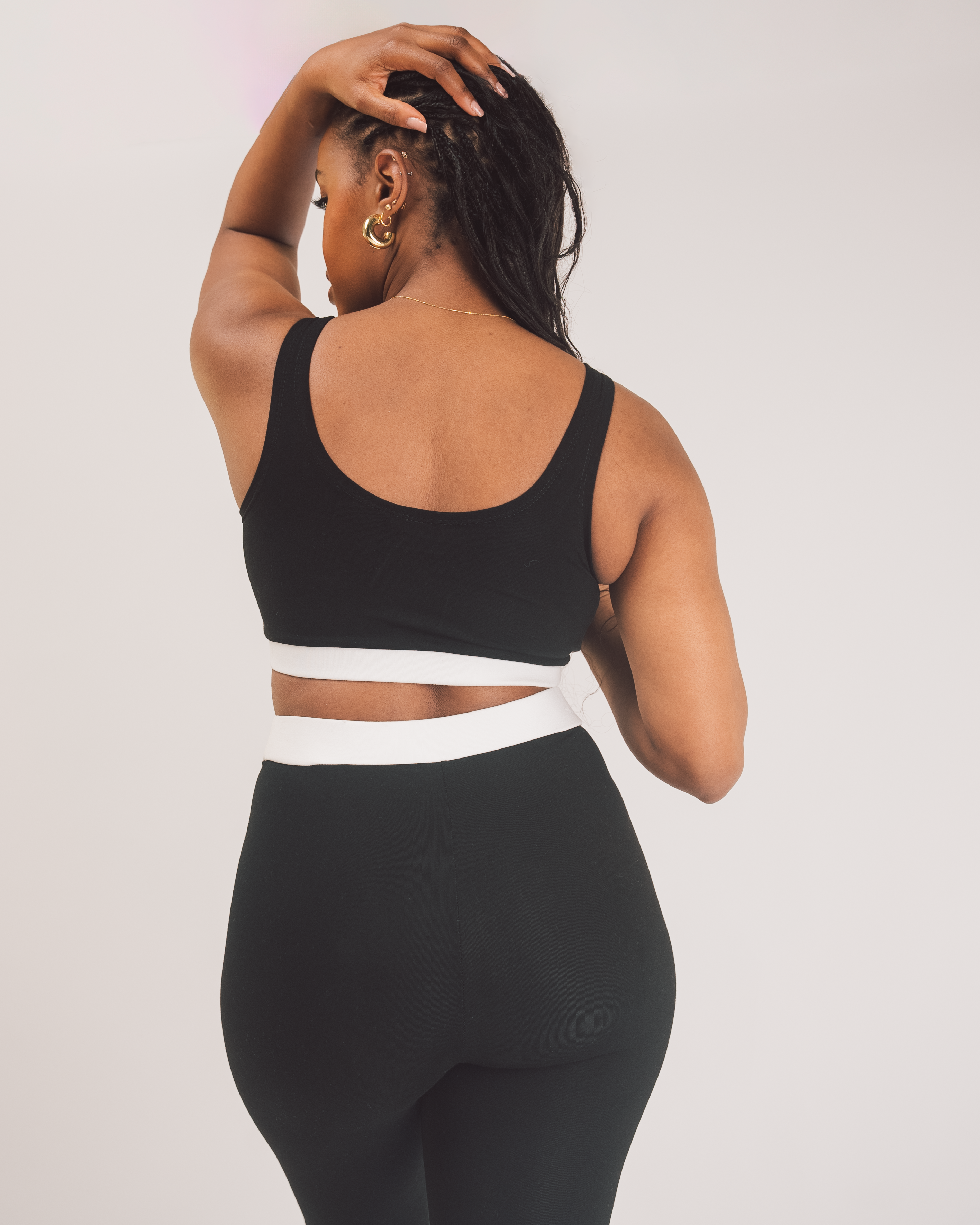 Vivo X This Is Essential Scooped Neck Bralette - Black / White