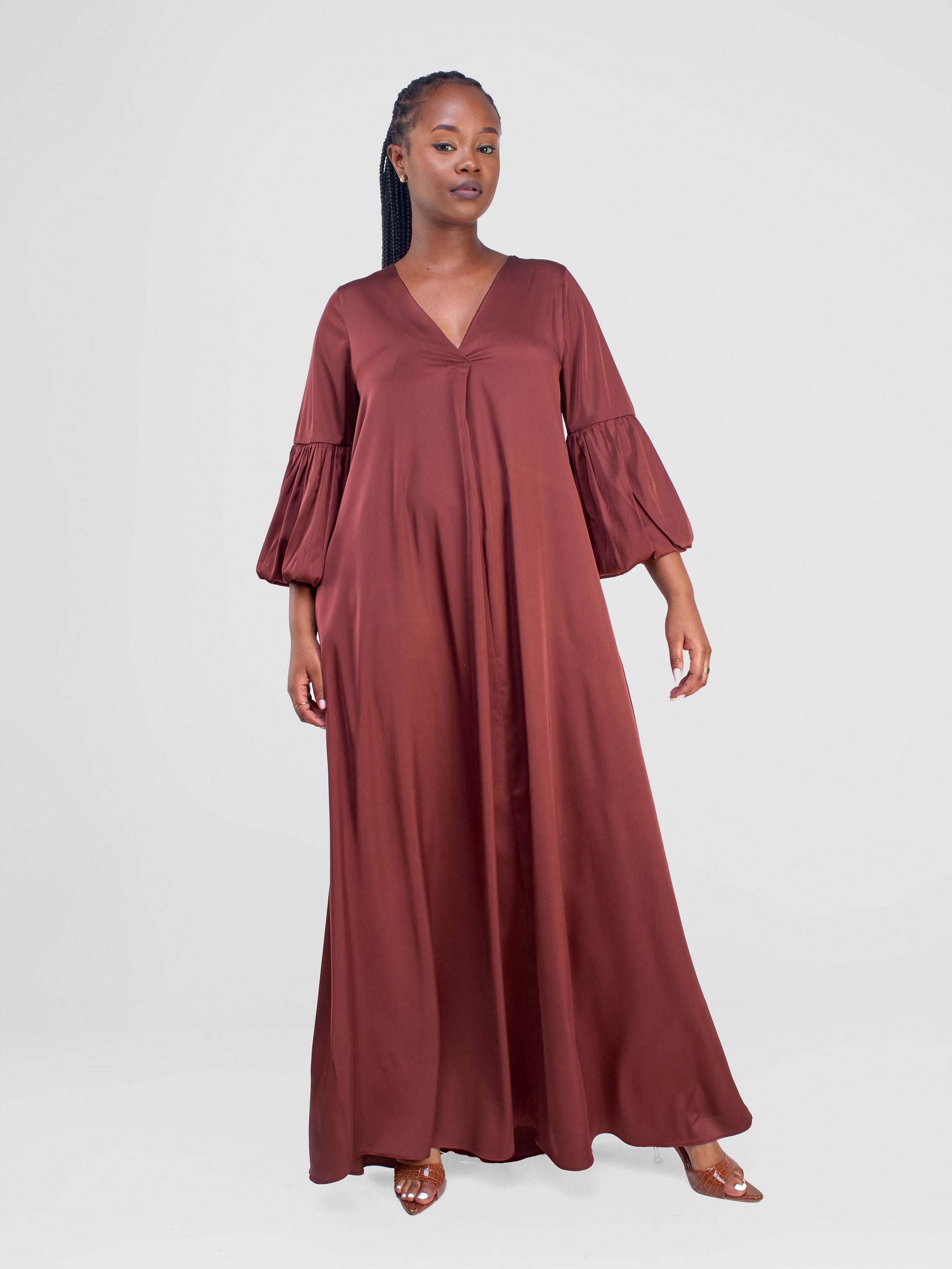 Vivo Hanabi Tent Maxi Dress - Dark Brown | Vivo Fashion Group Kenya