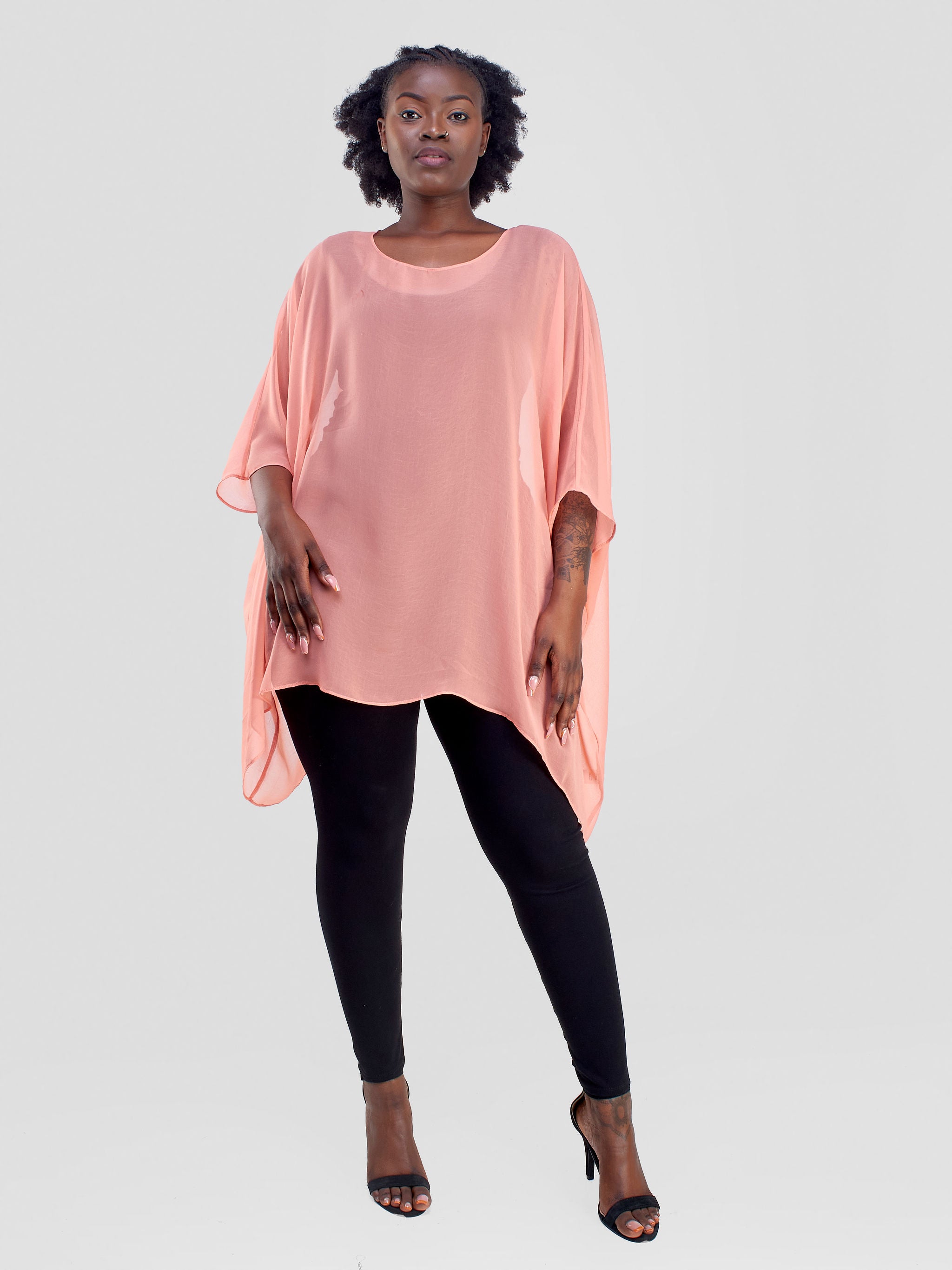 Vivo Basic Liv Chiffon Top - Coral