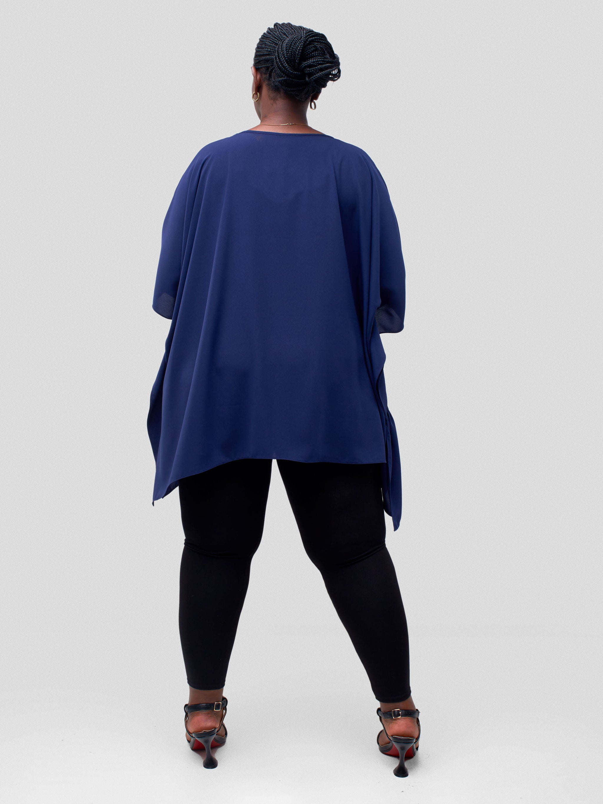 Vivo Ava Panelled Tunic Top - Navy Blue