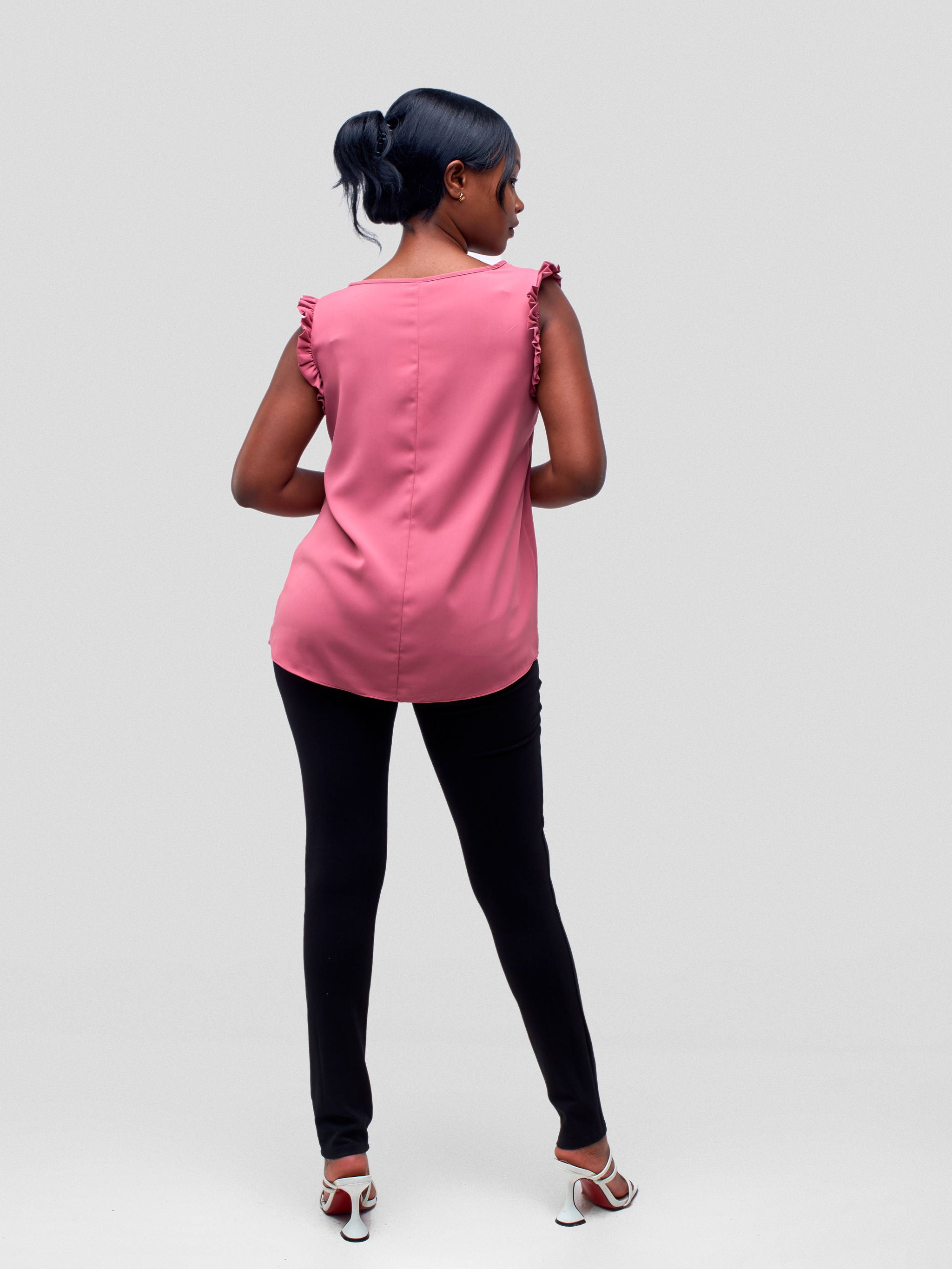 Vivo Ava Sleeveless Ruffle Top - Pink