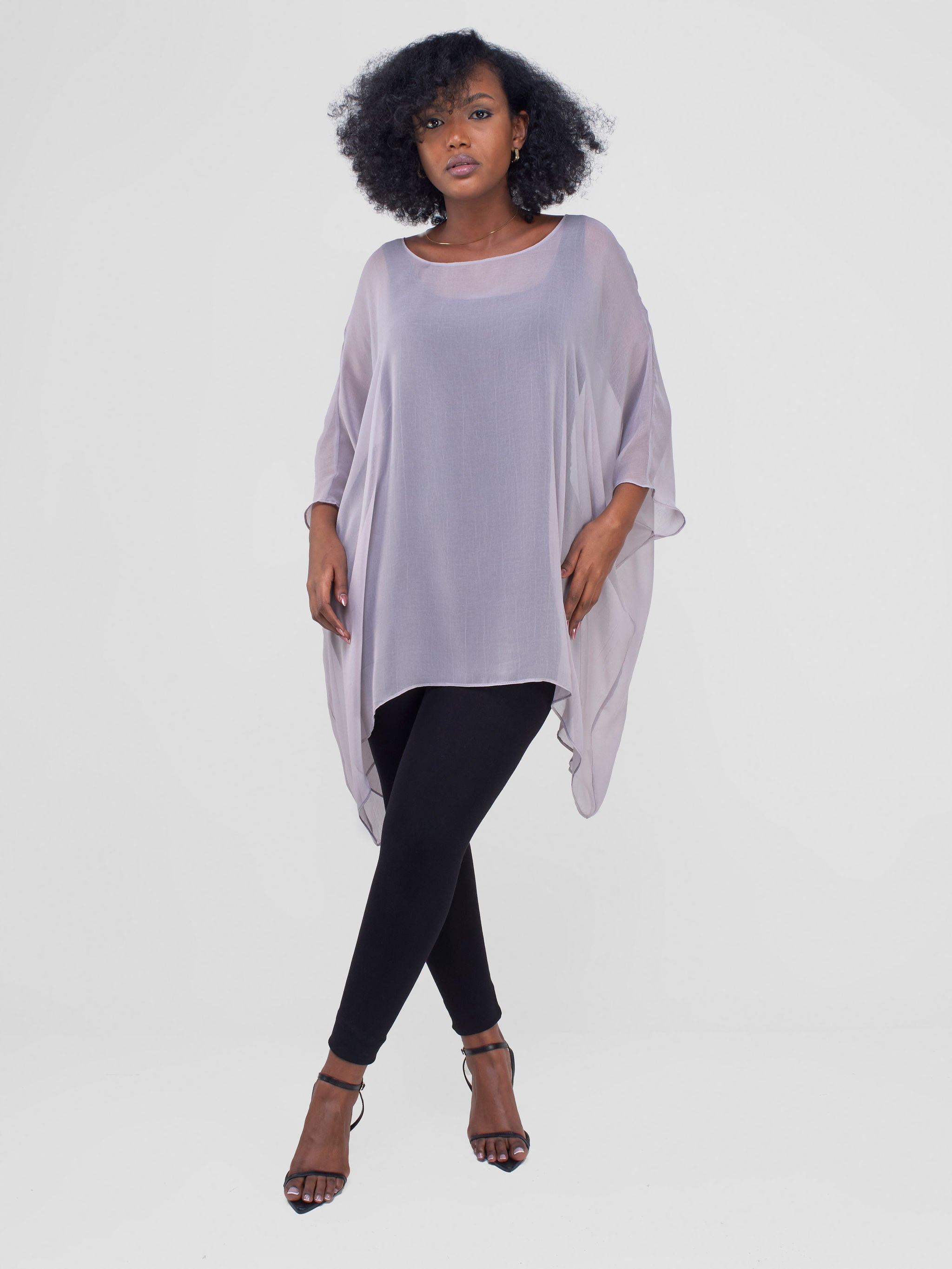 Vivo Basic Liv Chiffon Top - Cloud Grey