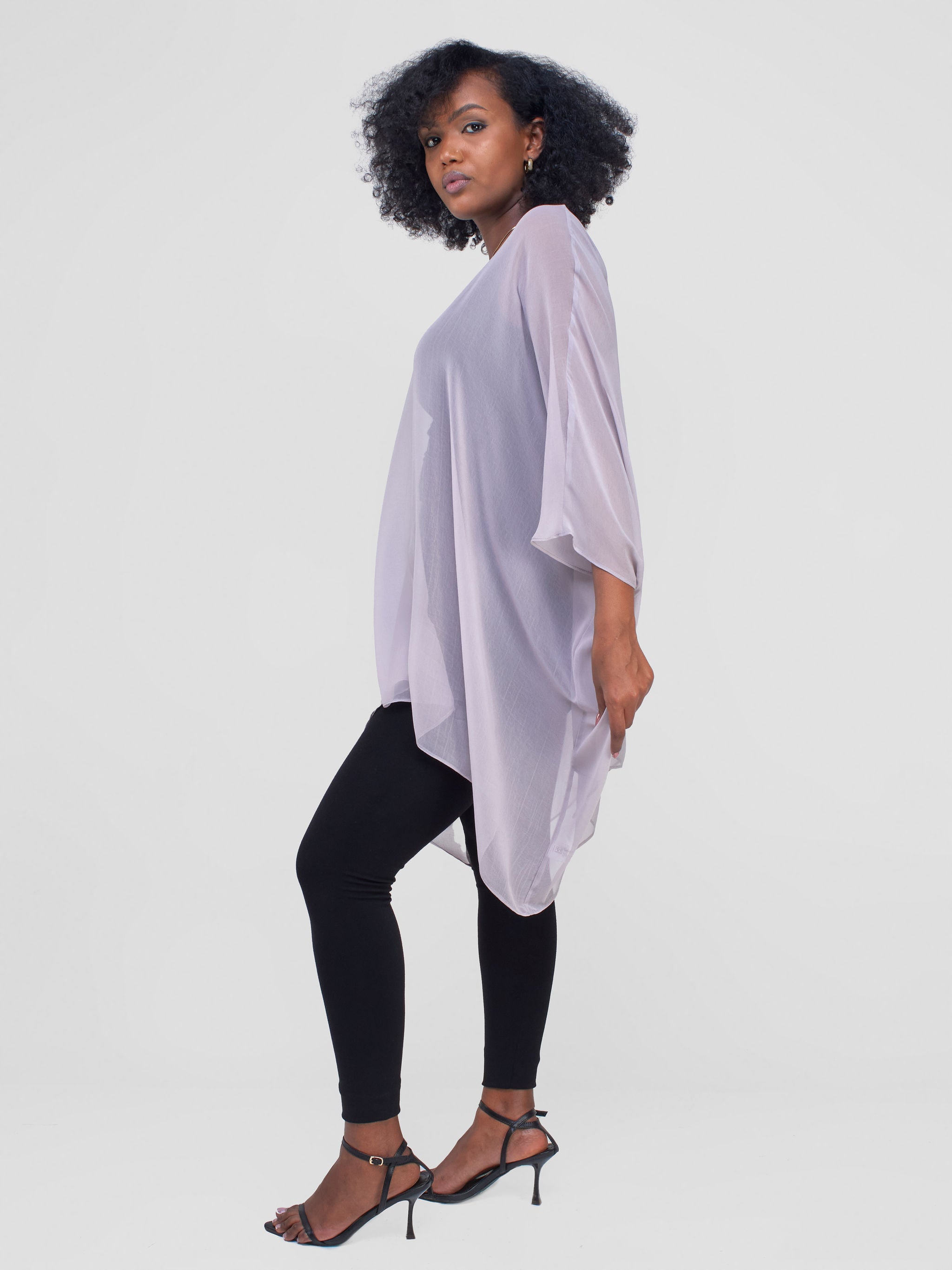 Vivo Basic Liv Chiffon Top - Cloud Grey