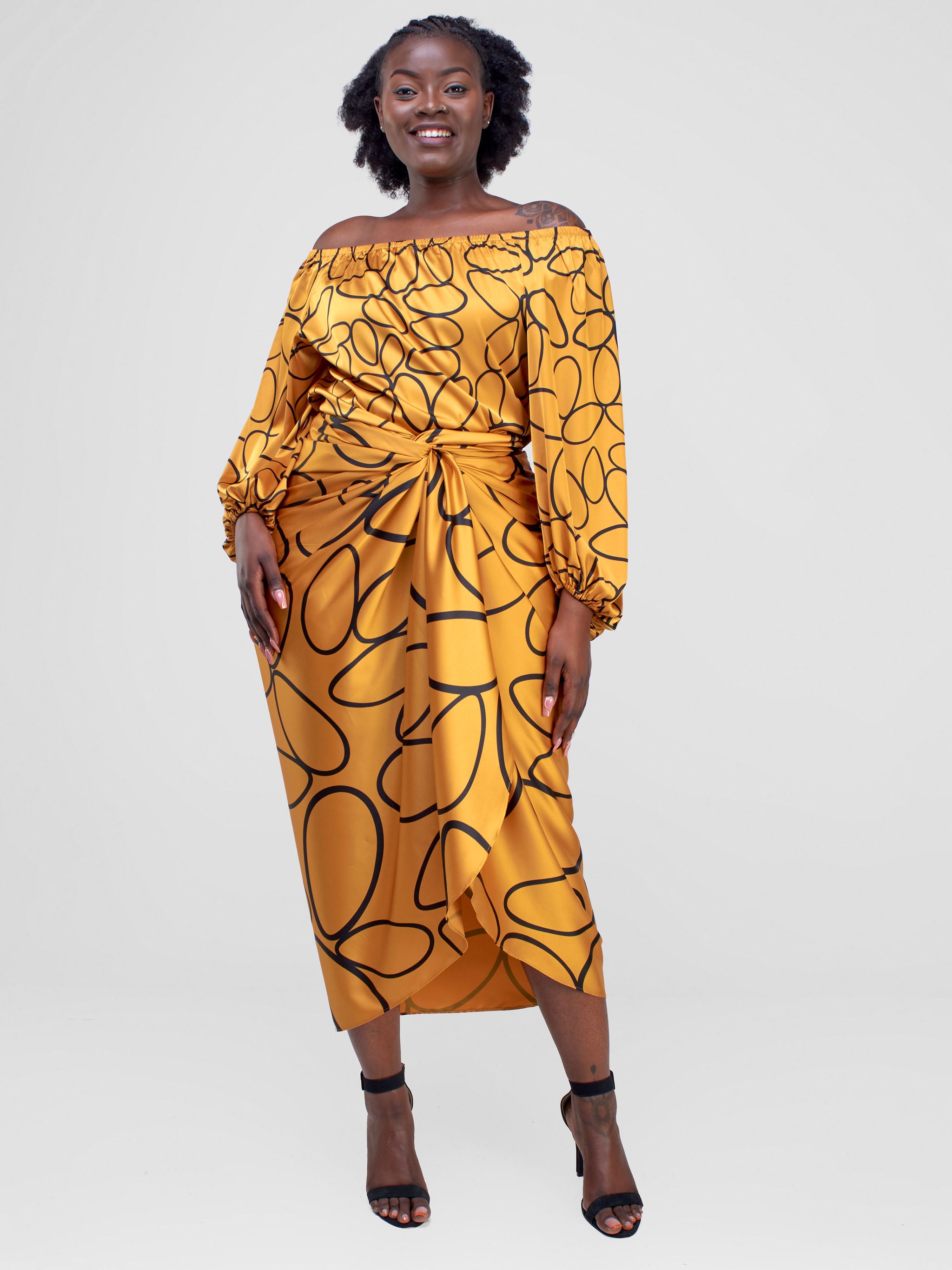 Vivo Hanabi Sarong Wrap - Mustard Koto Print