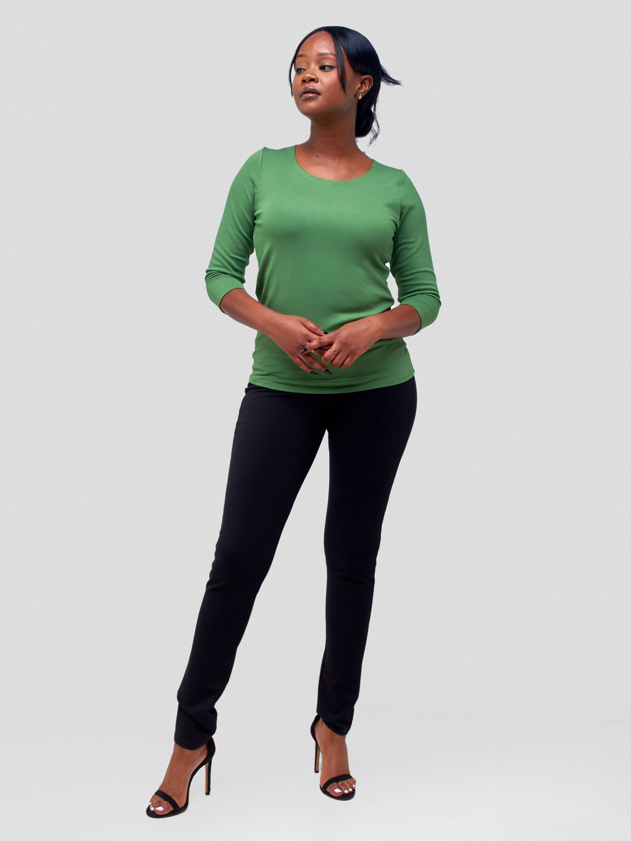 Vivo Val 3/4 Sleeve Top - Green