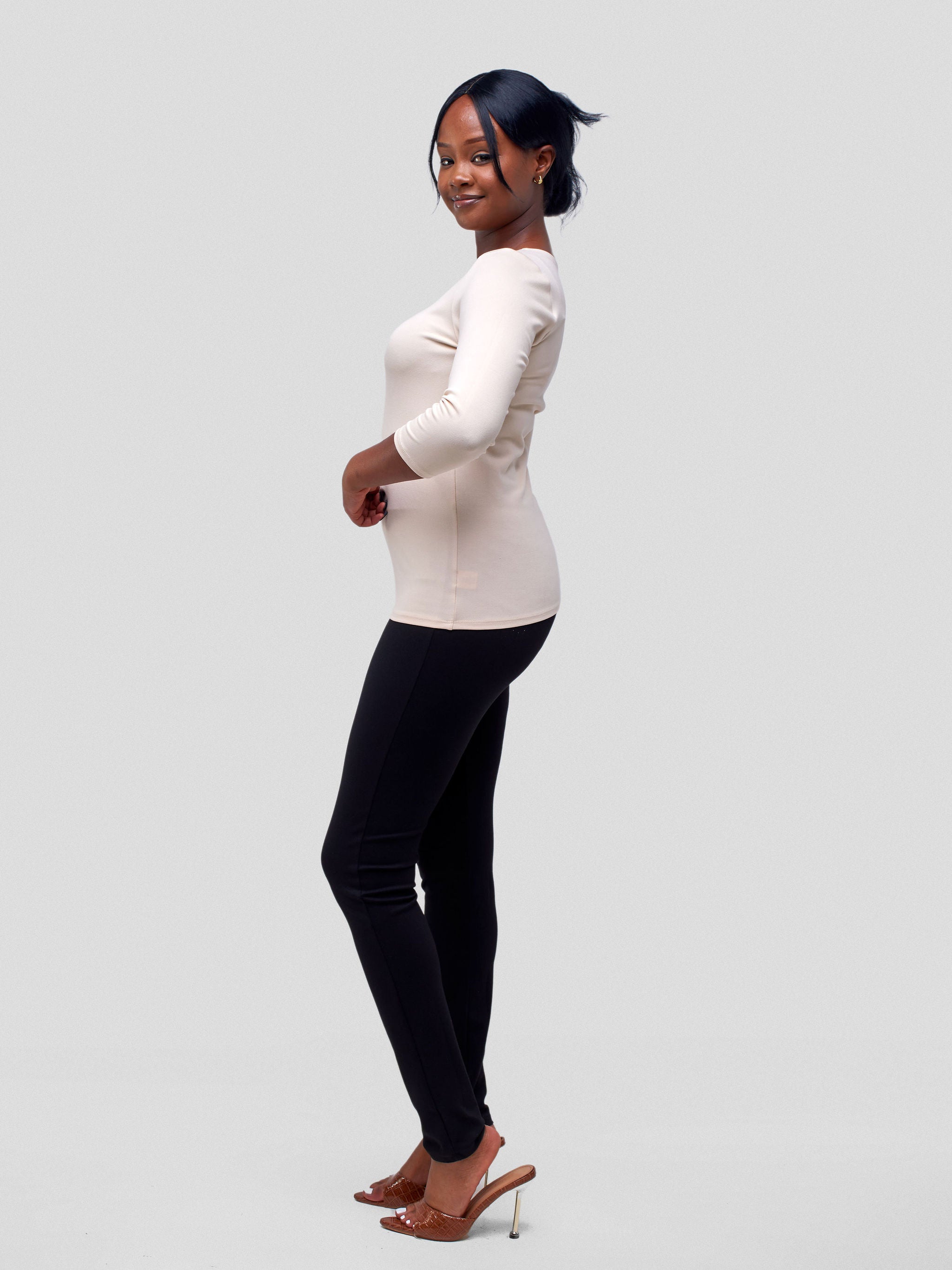 Vivo Val 3/4 Sleeve Top - Buttermilk
