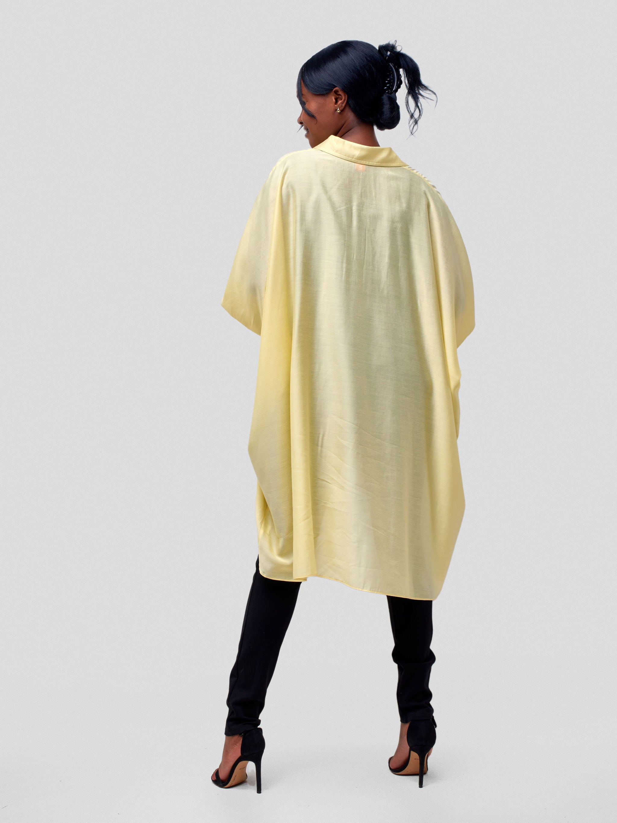 Vivo Ava Shirt Collar Tunic Top - Yellow