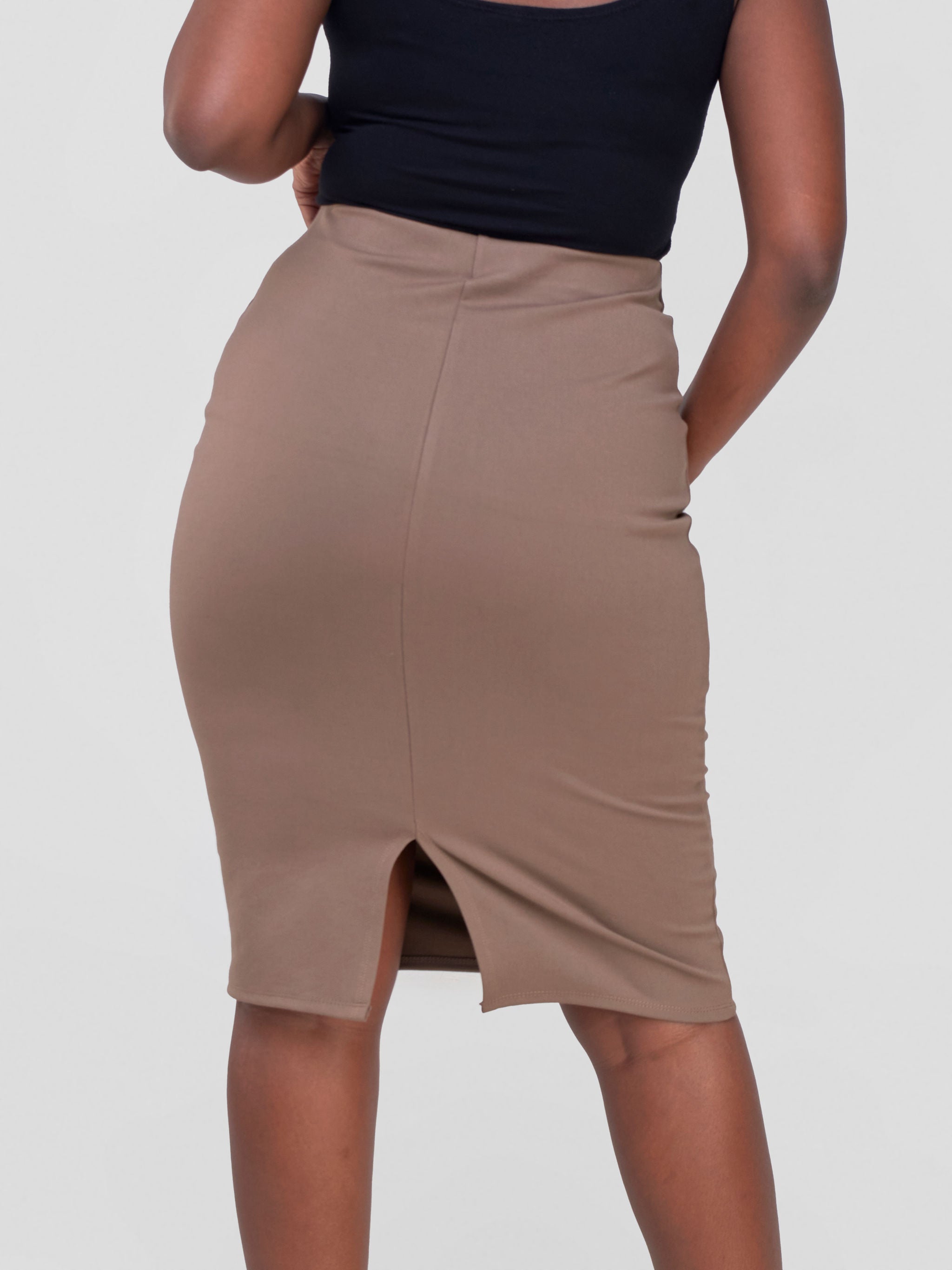 Vivo Basic Waridi Pencil Skirt - Taupe
