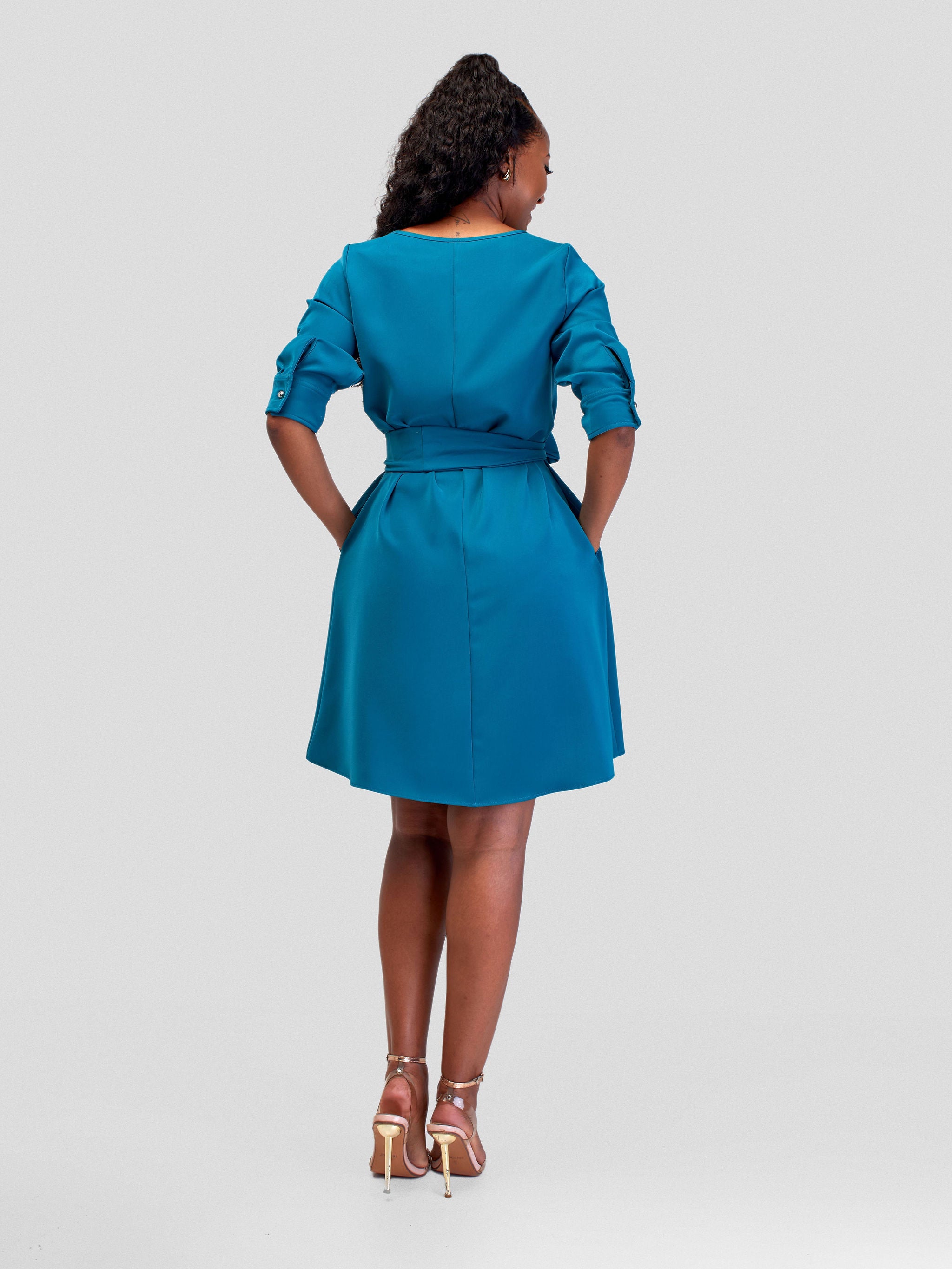 Vivo Tatili 3/4 Sleeve Tent Dress - Teal