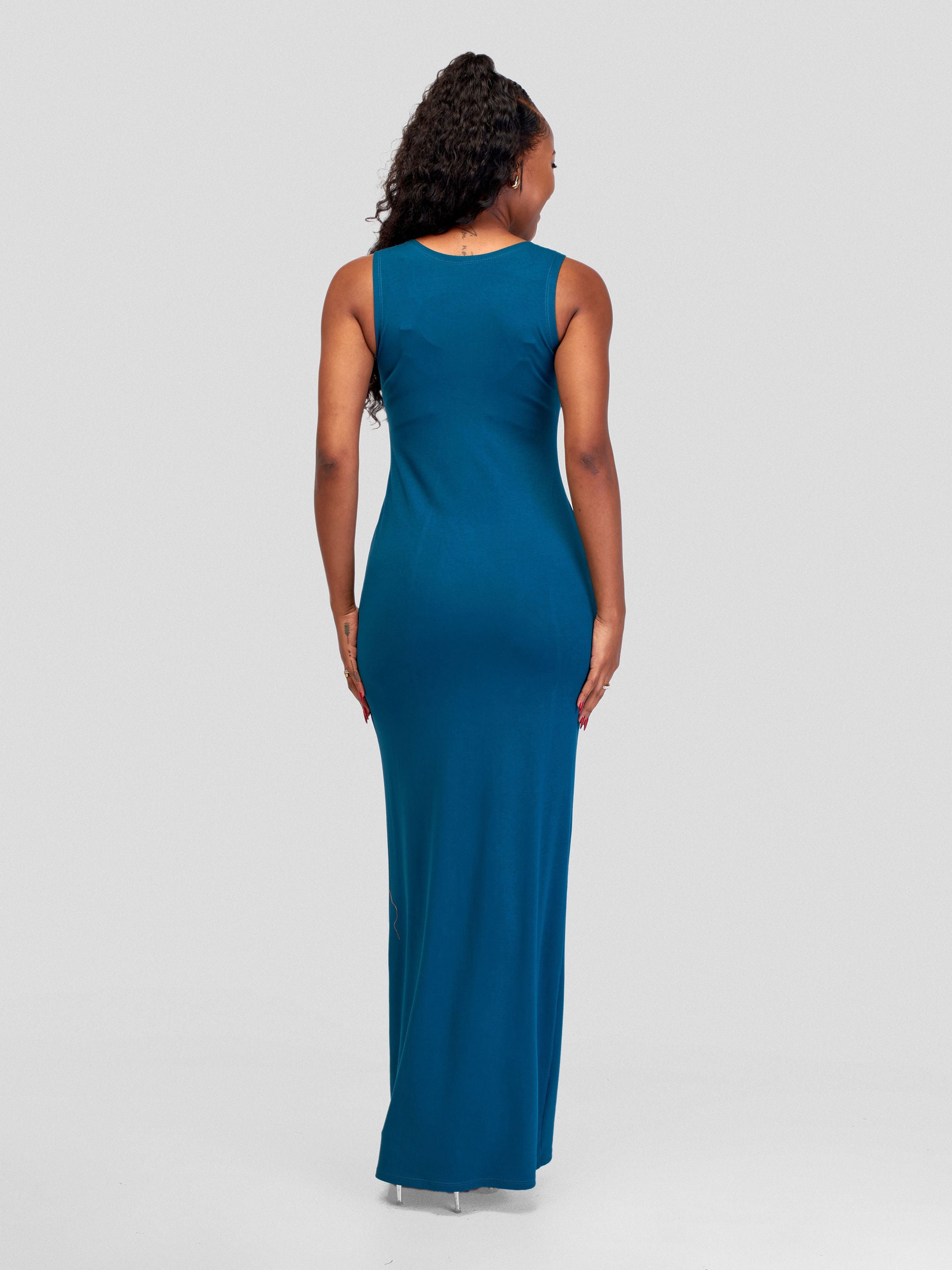 Vivo Basic Straight Maxi Dress - Deep Teal