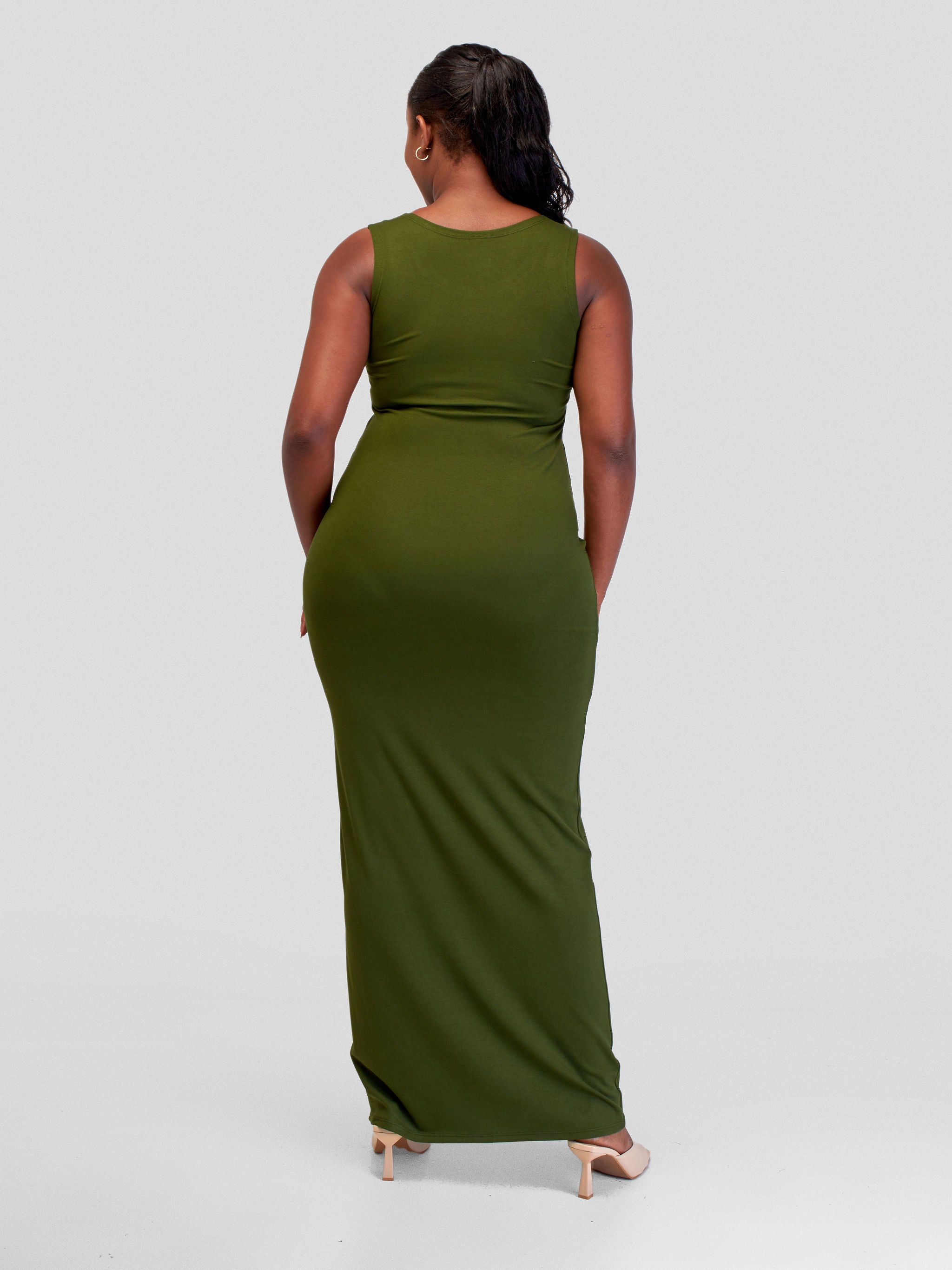 Vivo Basic Straight Maxi Dress - Hunters Green