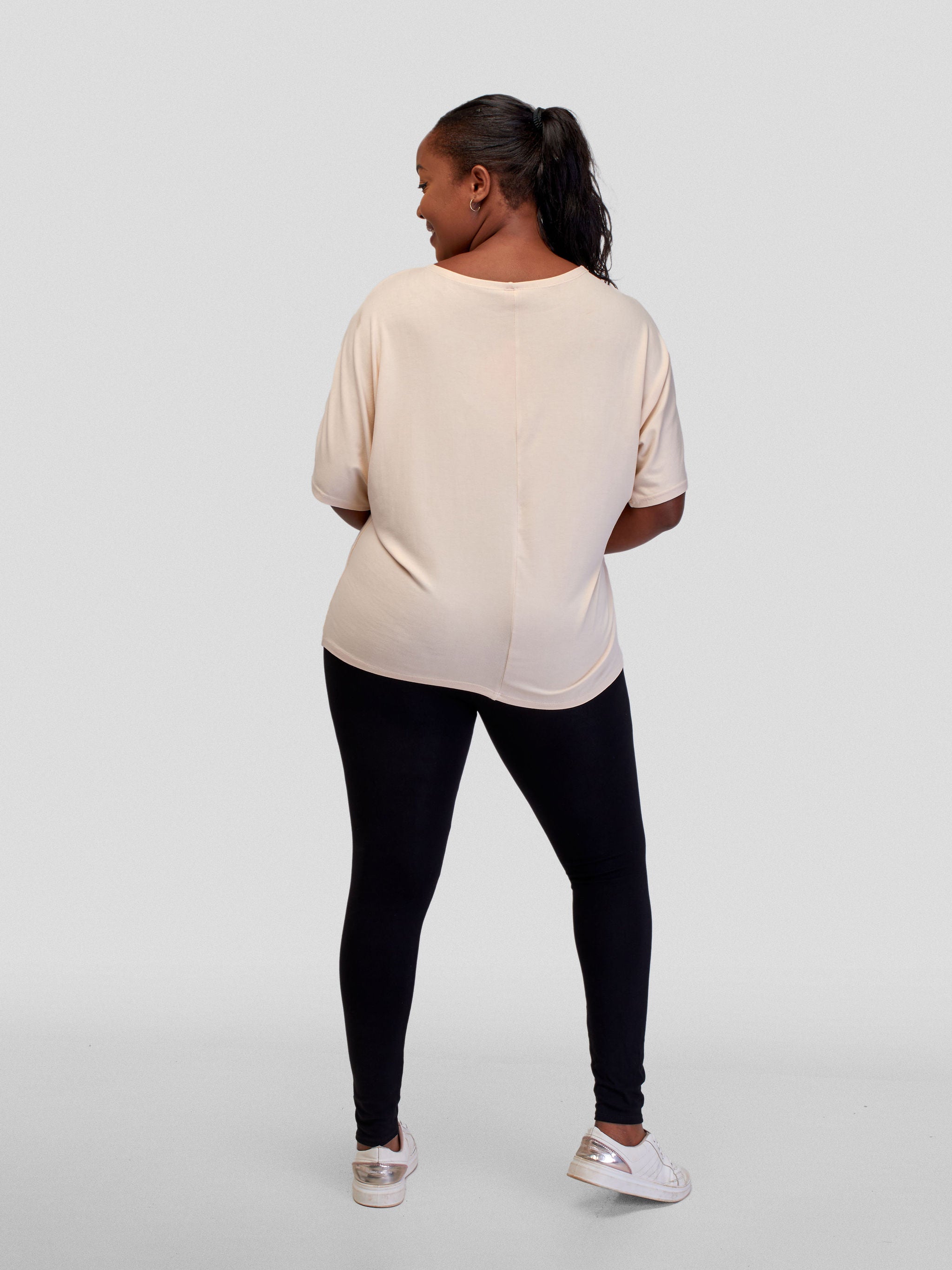 Vivo Basic Sienna Jersey Top - Buttermilk