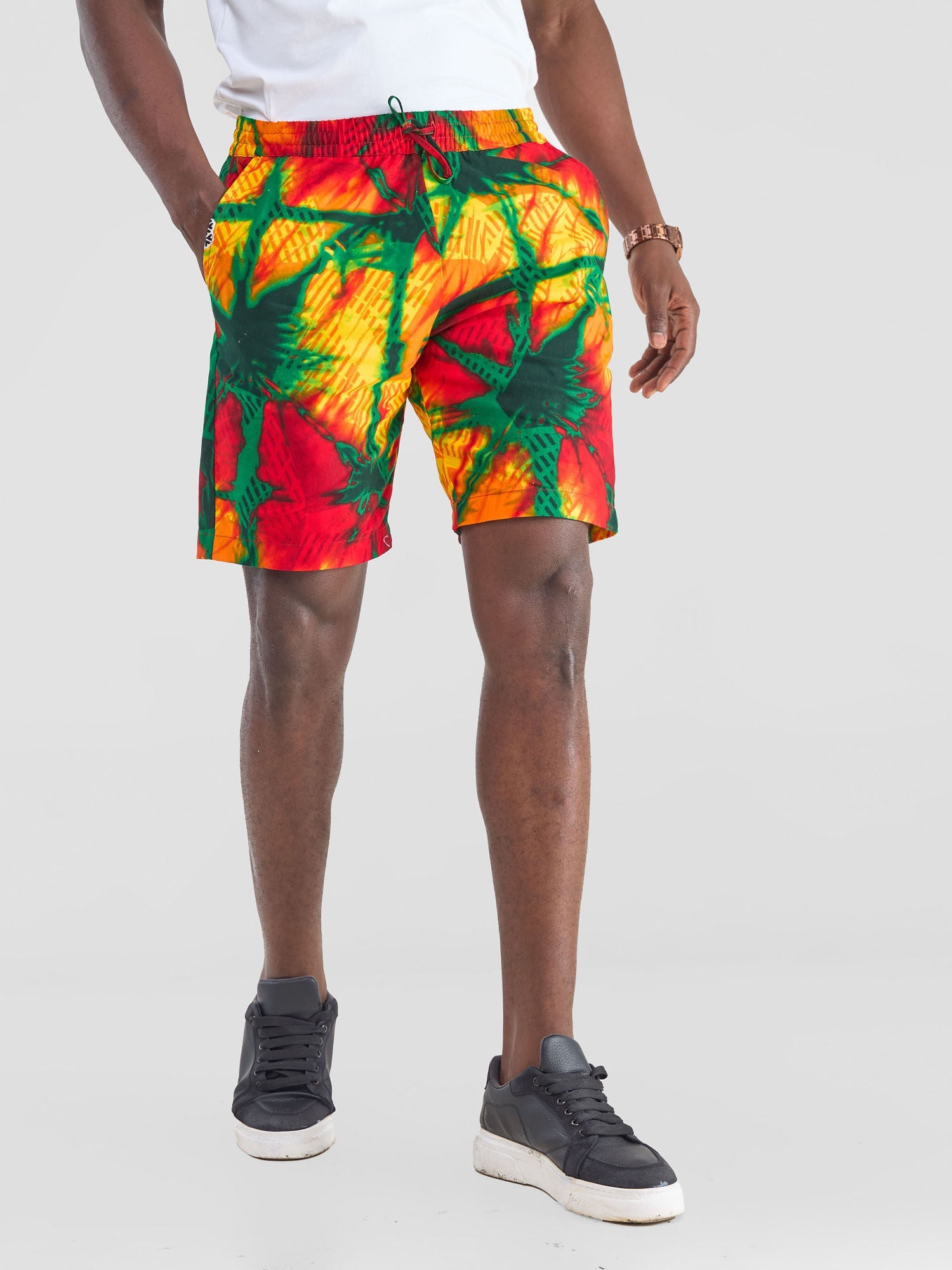 Safari Men's Kitenge Drawstring Shorts - Chari Print