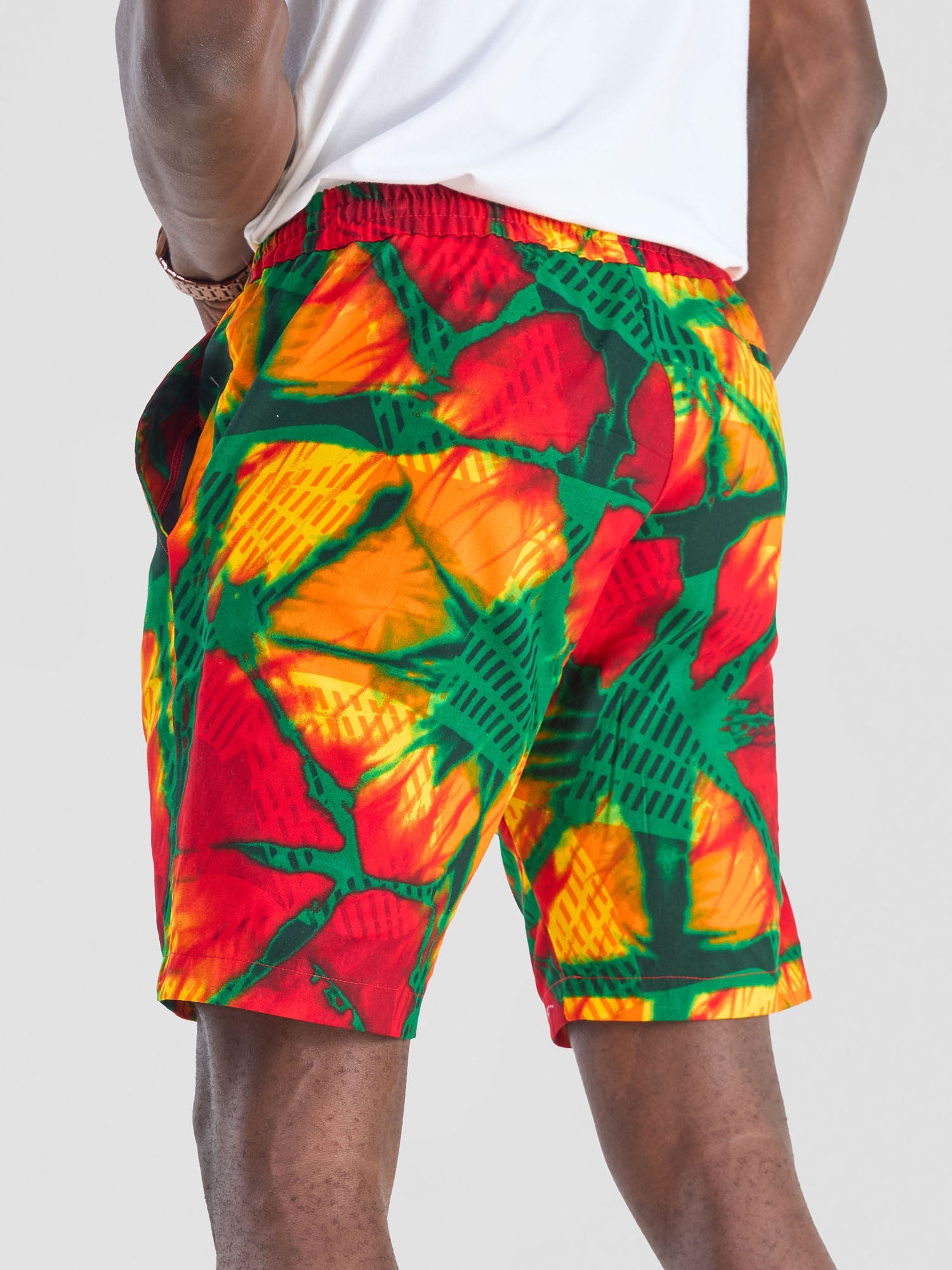 Safari Men's Kitenge Drawstring Shorts - Chari Print