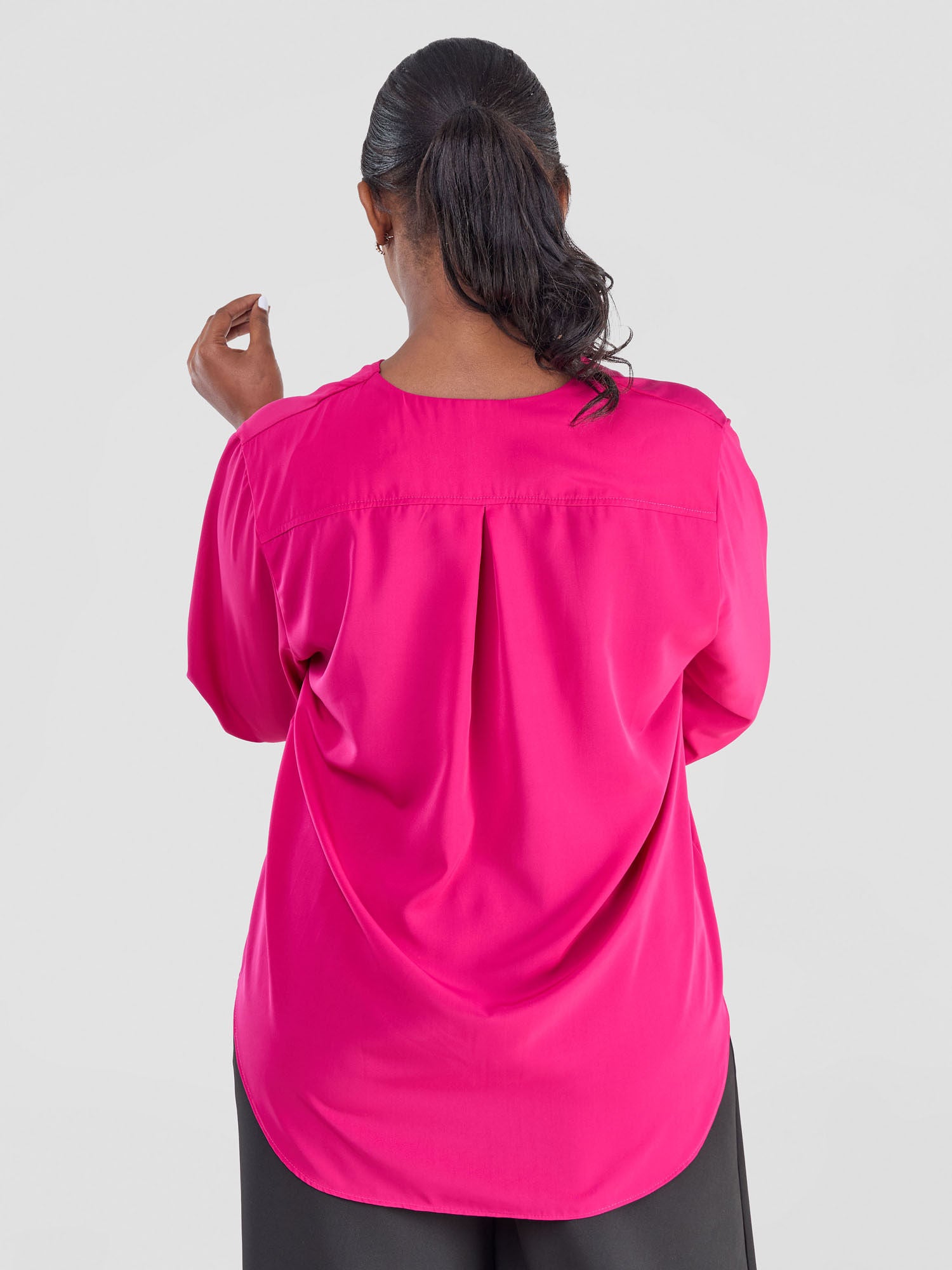 Vivo Dua 3/4 Sleeved V Neck Shirt - Carmine