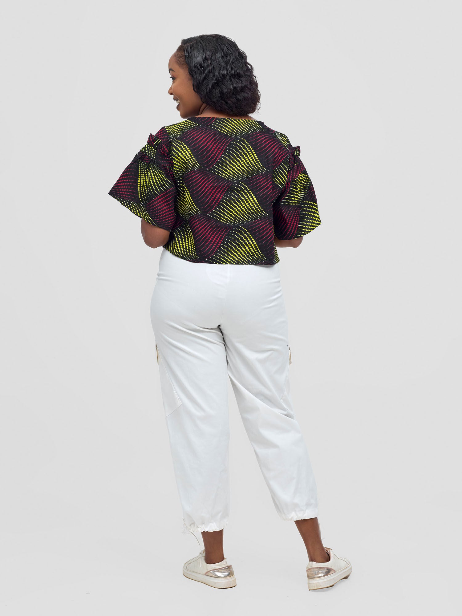 Safari Nimali Ruffle Sleeve Top - Shama Print