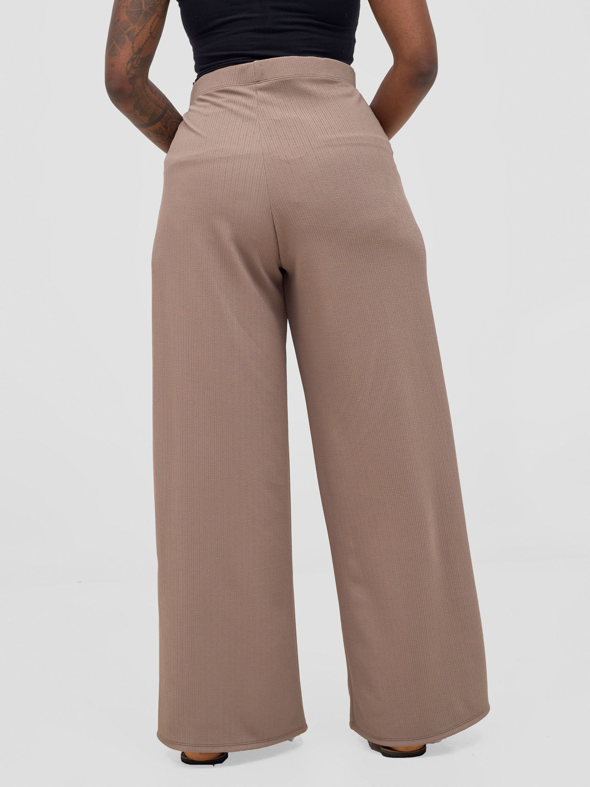 Vivo Chela Wide Leg Pants - Dark Taupe