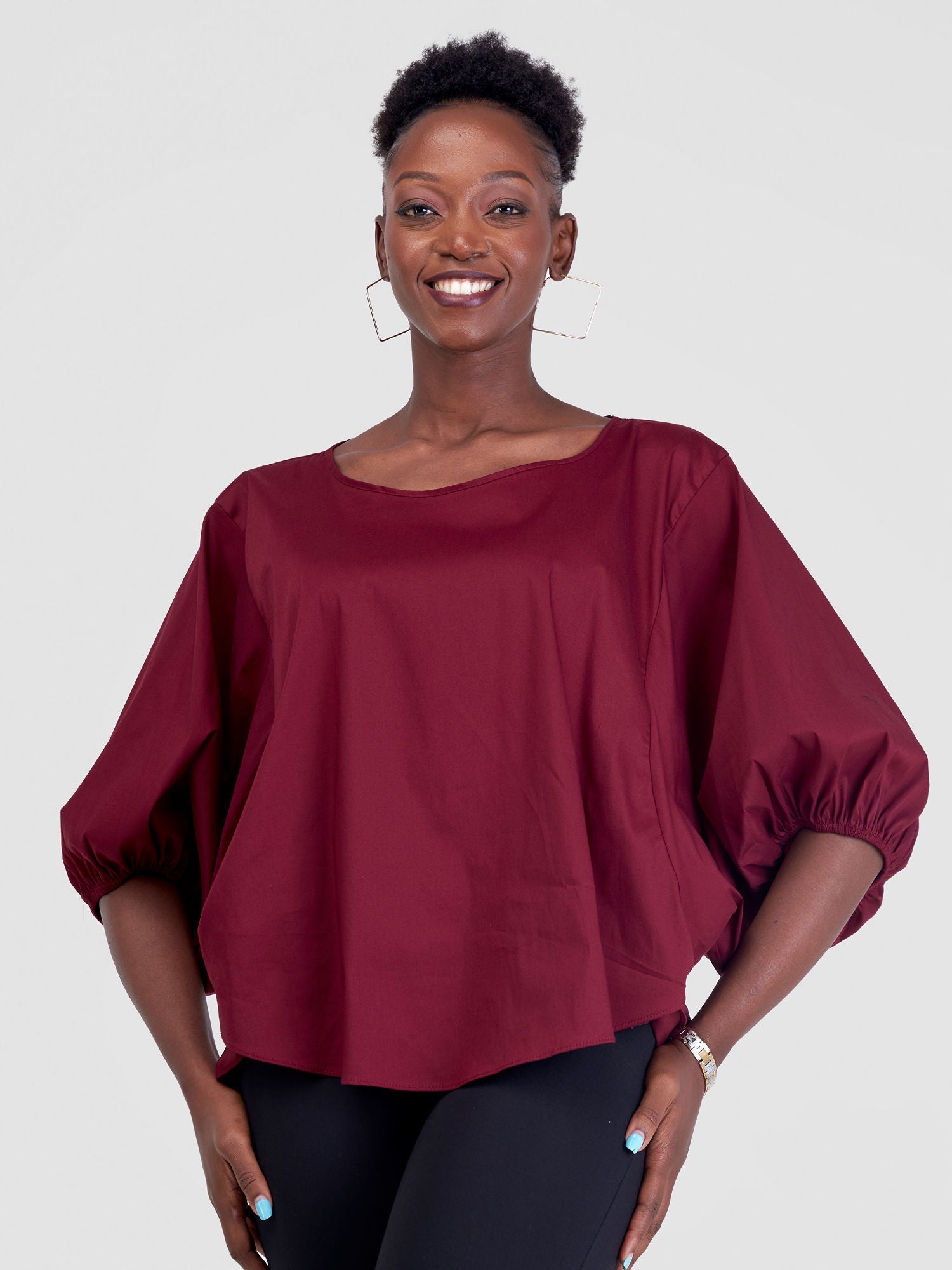 Safari Zene Dolman Top - Maroon