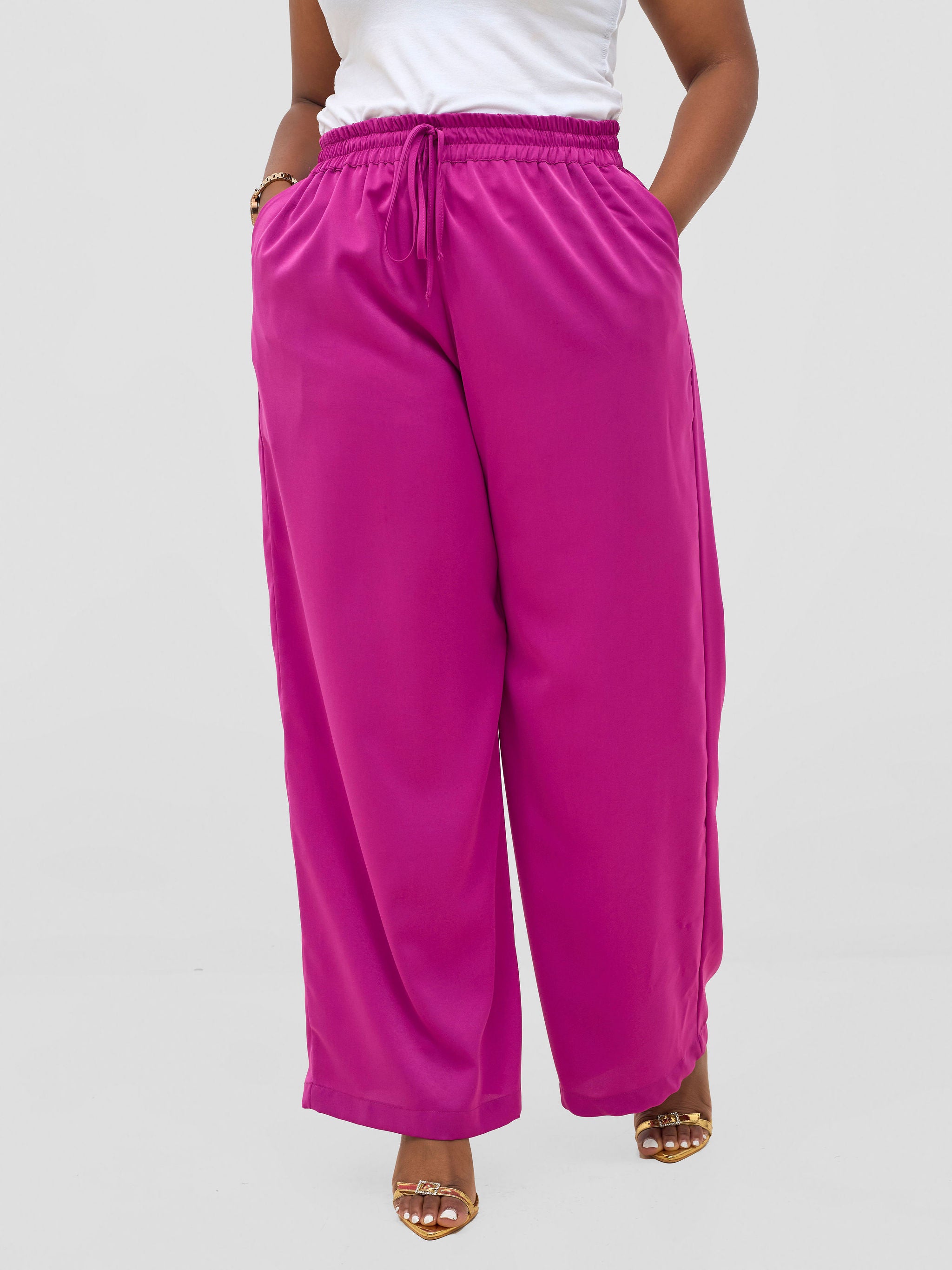 Vivo Ayah Drawstring Pants - Purple