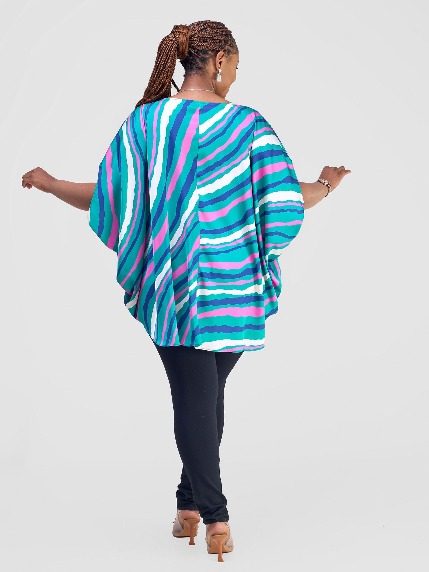 Vivo Amai Hi-Low Top - Green / Pink Izza Print