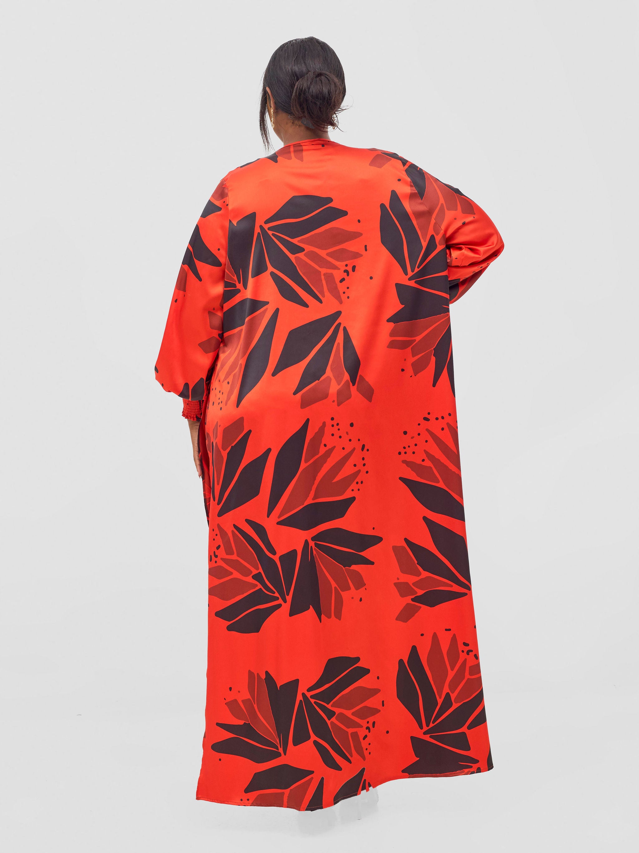 Vivo Ayah Kimono - Orange / Black Tullu Print
