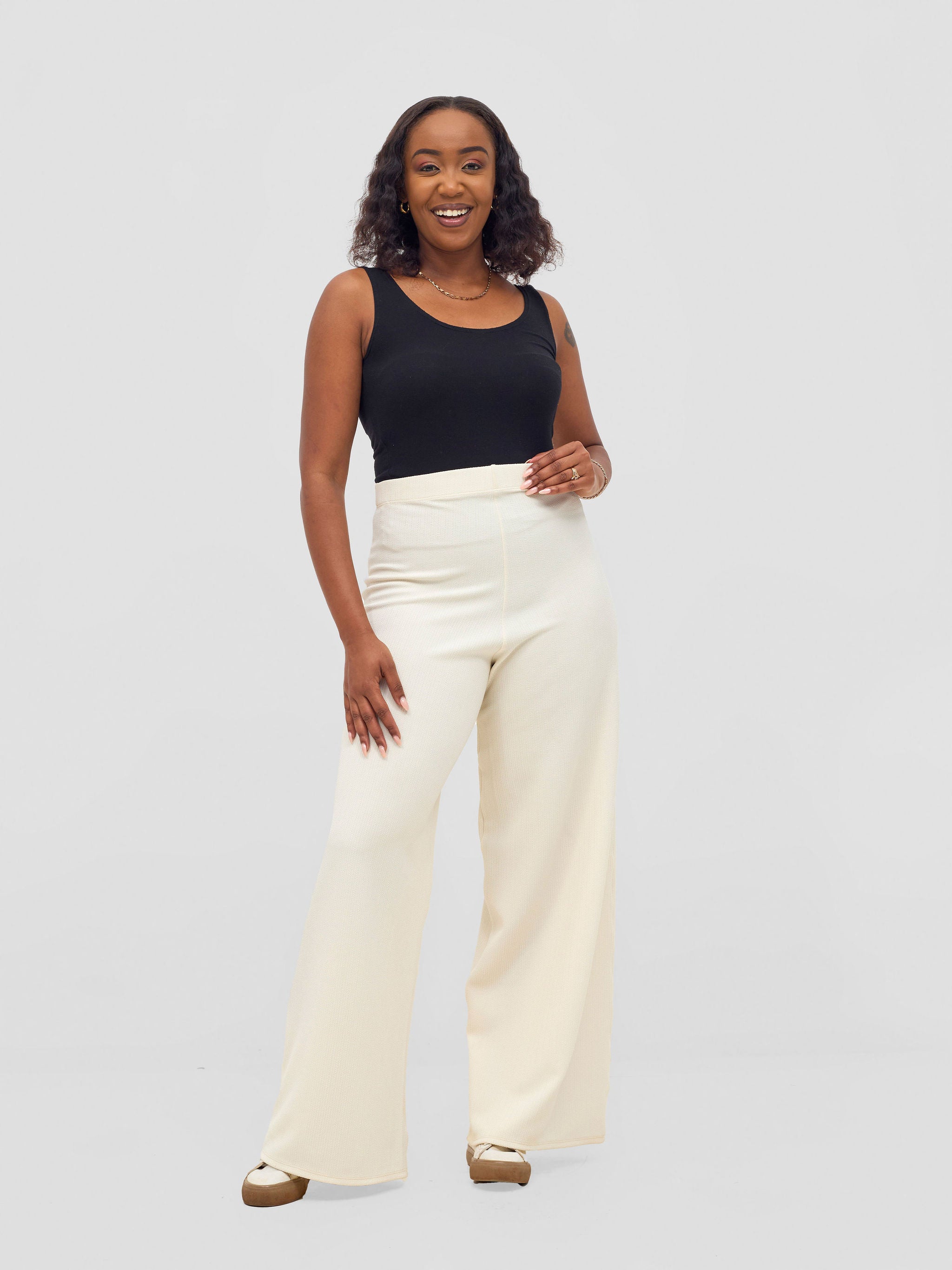 Vivo Chela Wide Leg Pants - Off White